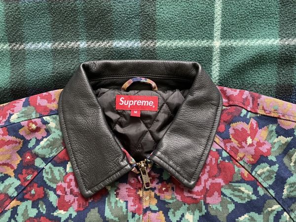 Supreme Supreme Leather Collar Work Jacket Digi Floral | Grailed