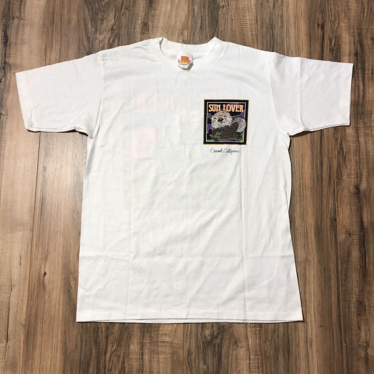 Vintage Vintage Sun Lover Sea Otter animal art single stitch t-shirt Size US L / EU 52-54 / 3 - 2 Thumbnail