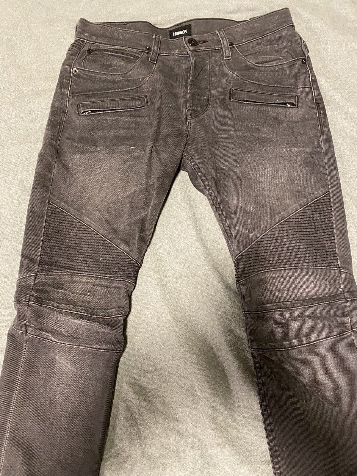 Hudson Hudson Grey Moto Denim Size US 32 / EU 48 - 1 Thumbnail