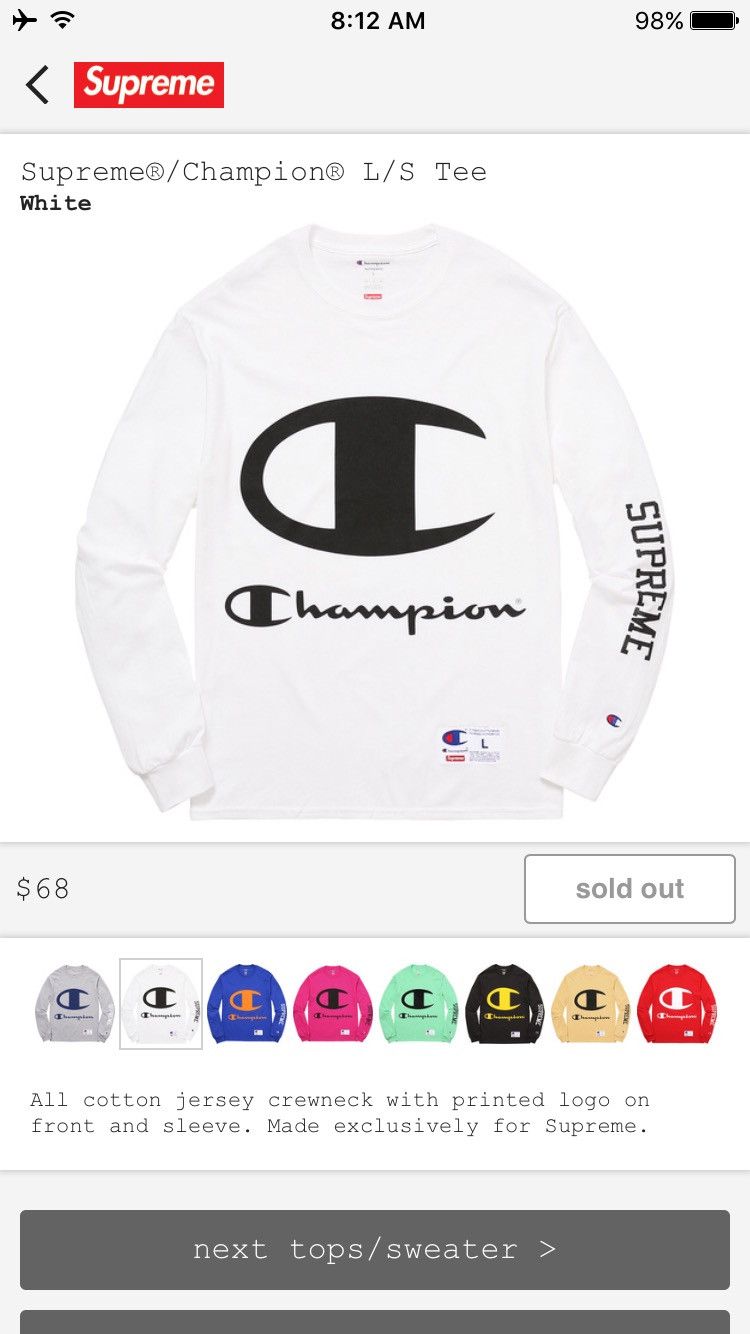 Supreme cheapest Champion Longsleeve