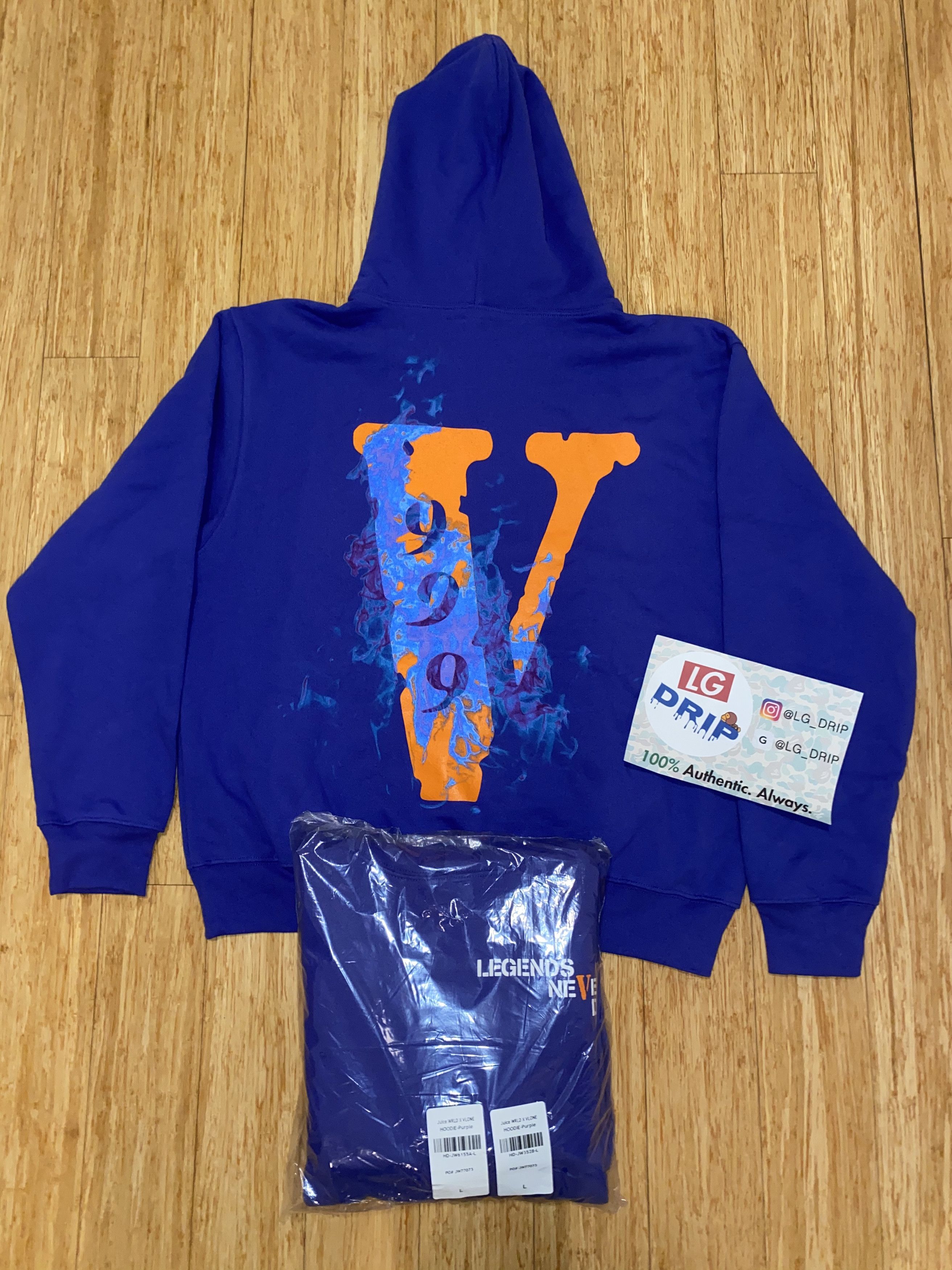 Juice Wrld x Vlone Legends Never Die Hoodie Purple Men's - SS20 - US