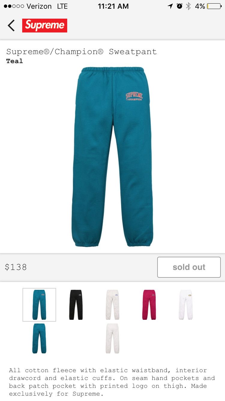 Champion Teal Sweatpants Size XL - 37% off