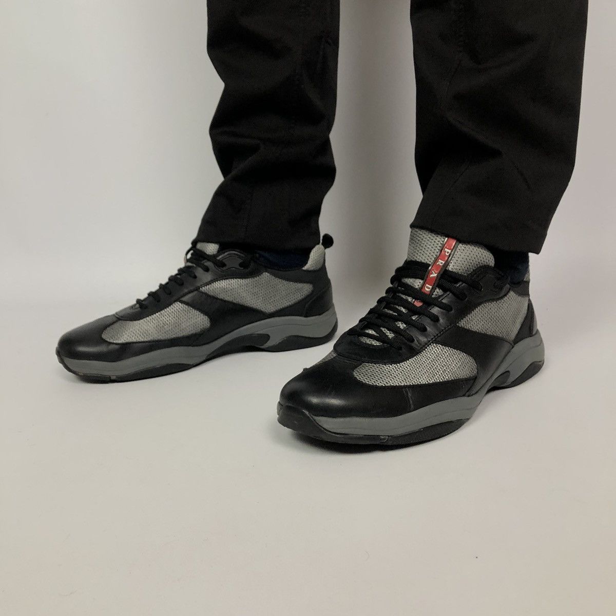Prada Prada 4E 2057 leather sneakers | Grailed