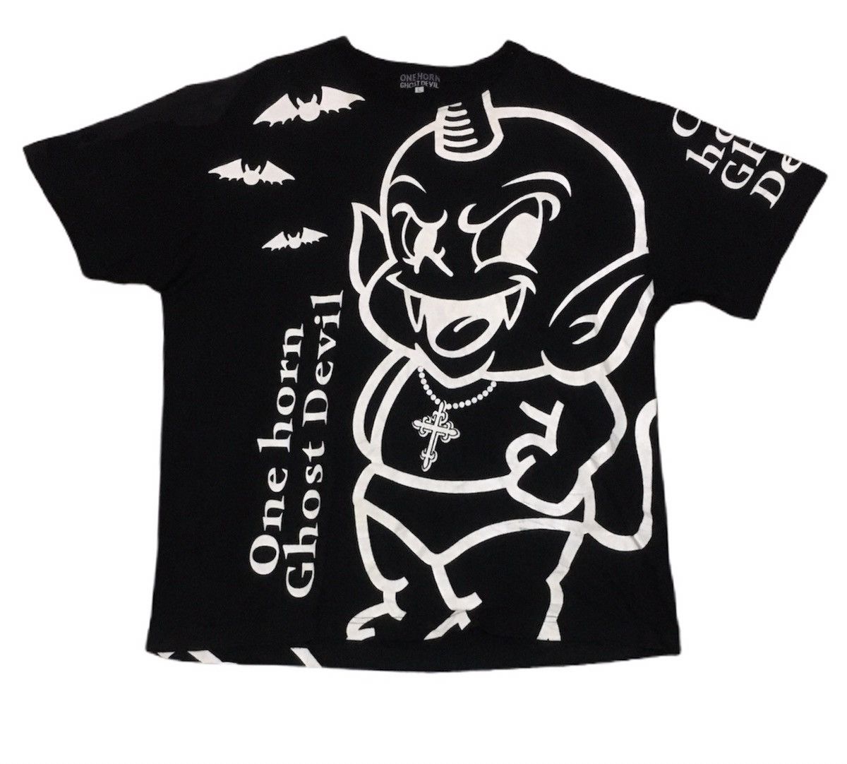Japanese Brand × Vintage Rare Design Vintage Brand One Horn Ghost Devil T-shirt 1990s Size US L / EU 52-54 / 3 - 1 Thumbnail