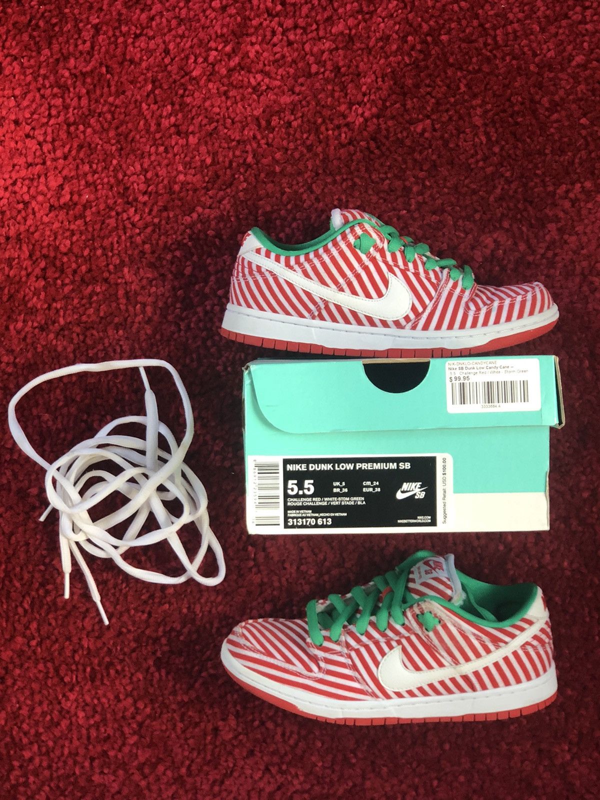 Nike SB Dunk Low Candy Cane Grailed