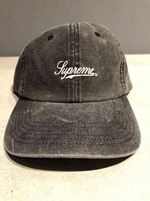 Supreme Supreme Pigment Print Script Logo 6-Panel Hat Cap Black