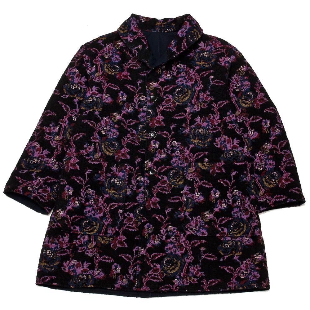 image of Engineered Garments Fw19 Reversible Floral Coat in Navy, Men's (Size Medium)