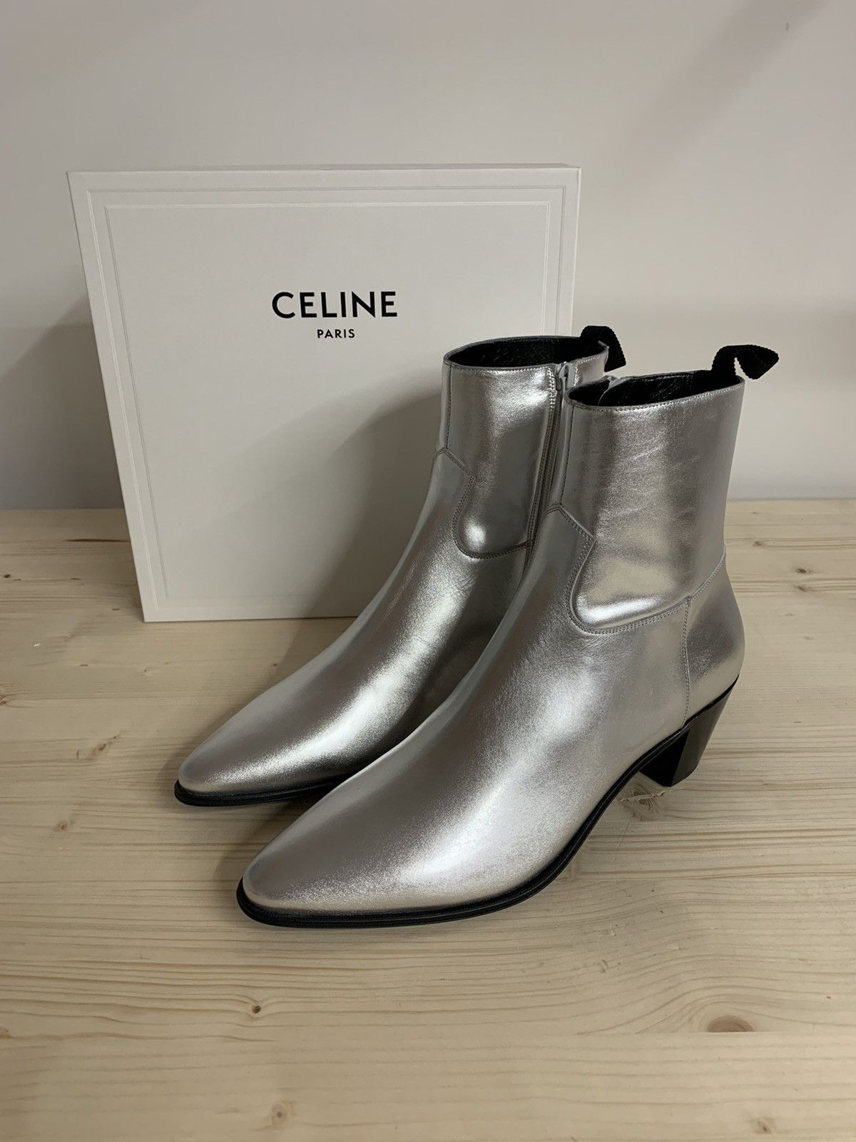 Celine 41-43-44 / Celine Jacno Silver boots | Grailed