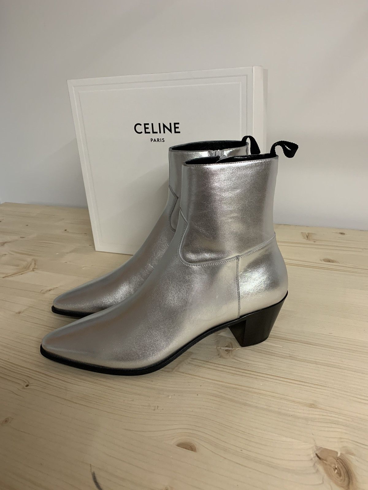 Celine 41-43-44 / Celine Jacno Silver boots | Grailed