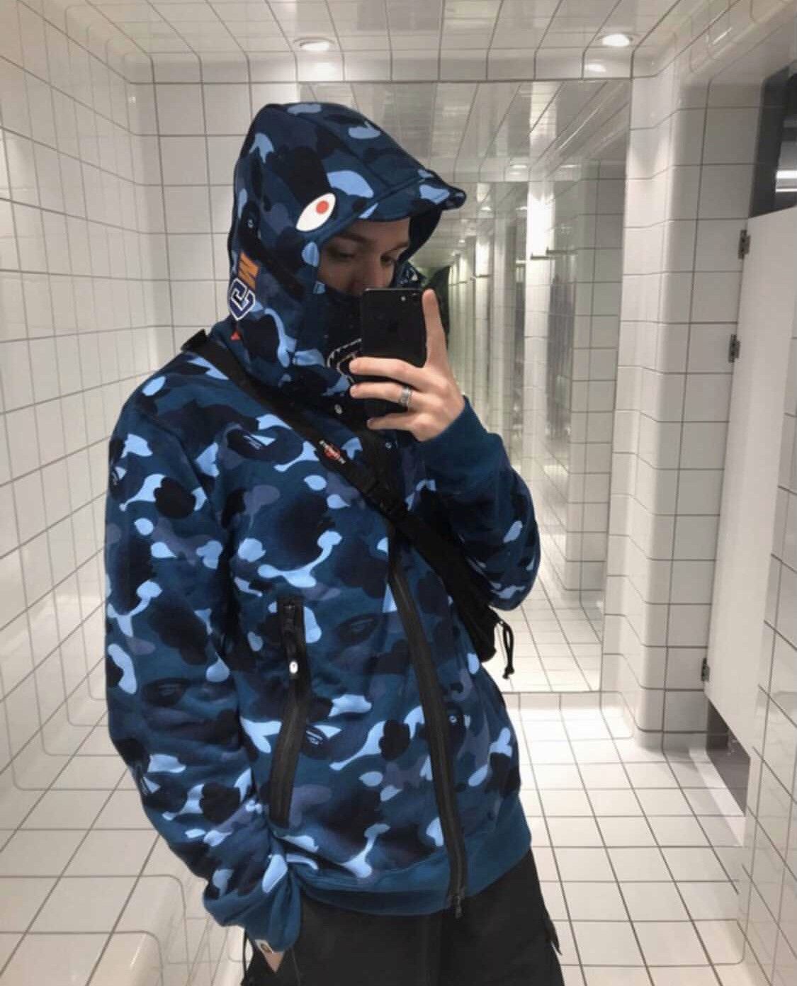 Bape Bape gradation camo shark mask wide zip hoodie | Grailed 