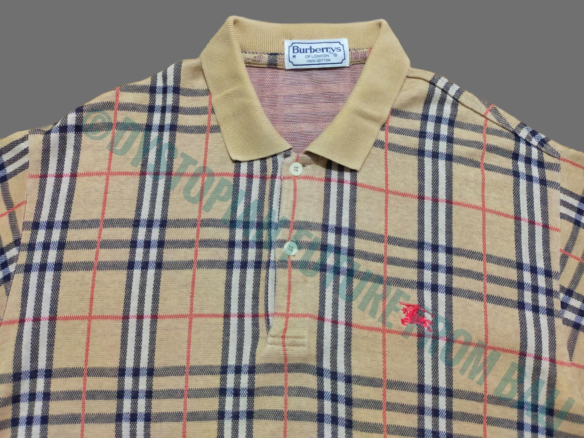 Burberry Vintage Burberrys Of London Nova Check Polo Shirt Size US L / EU 52-54 / 3 - 3 Thumbnail