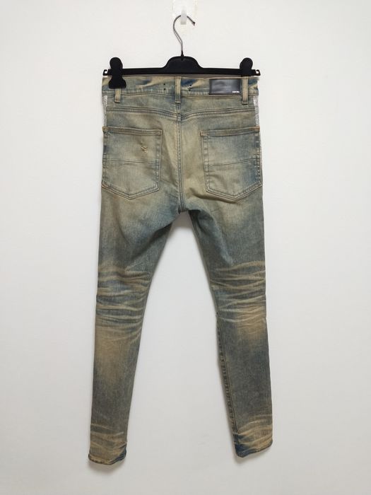 Amiri Dirty Indigo Glitter Track Jeans Size US 31 - 2 Preview