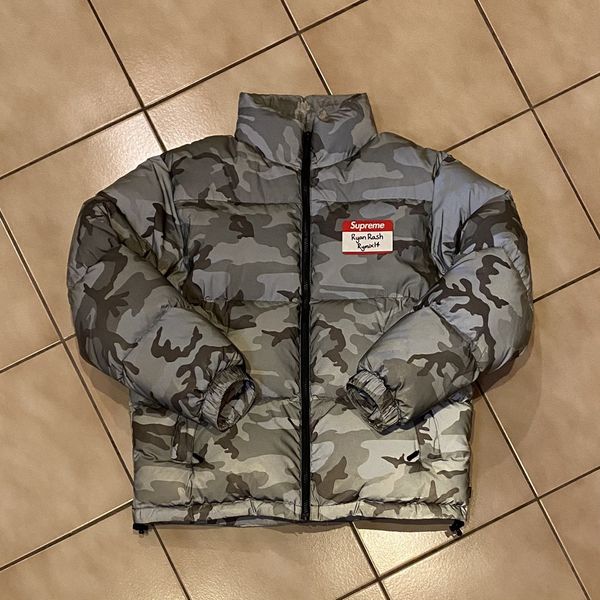 Supreme reflective camo down hot sale jacket