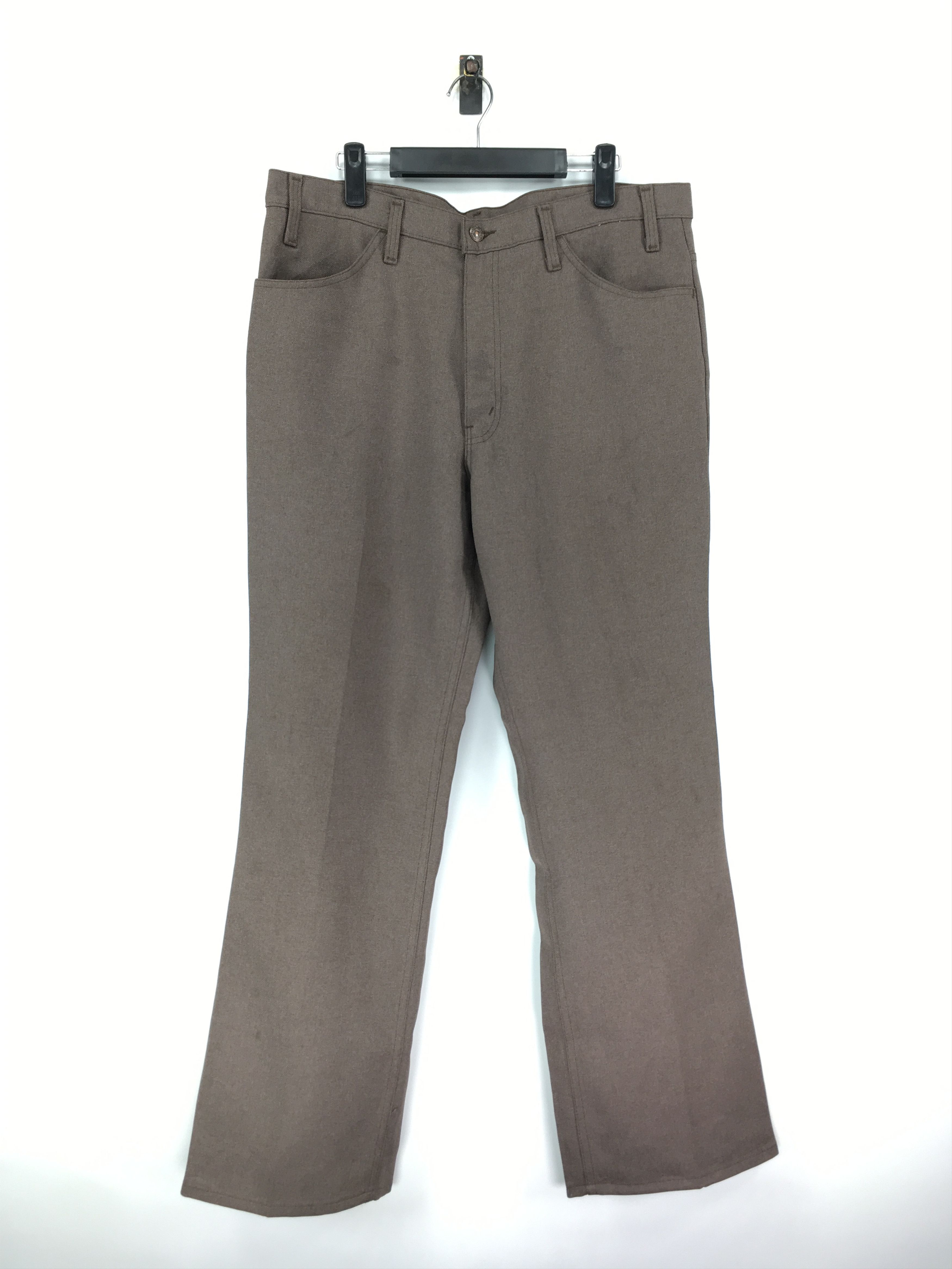 Vintage LEVIS Sta-Prest Beige Casual Pants Brown Waist 36