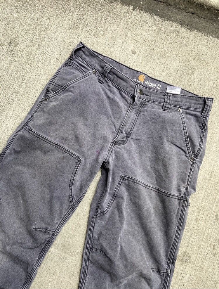Carhartt × Vintage 90’s Carhartt Double Knee Grey Carpenter Pants Vintage Size US 32 / EU 48 - 2 Thumbnail