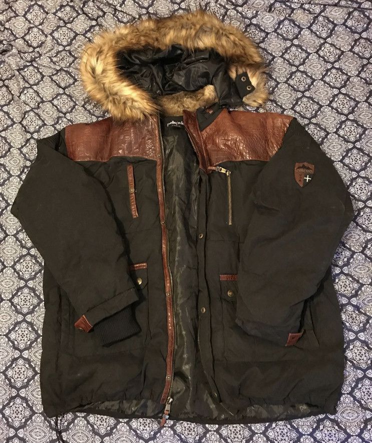 Men's pelle pelle coat fur on cheapest the hood marc Buchanan coat