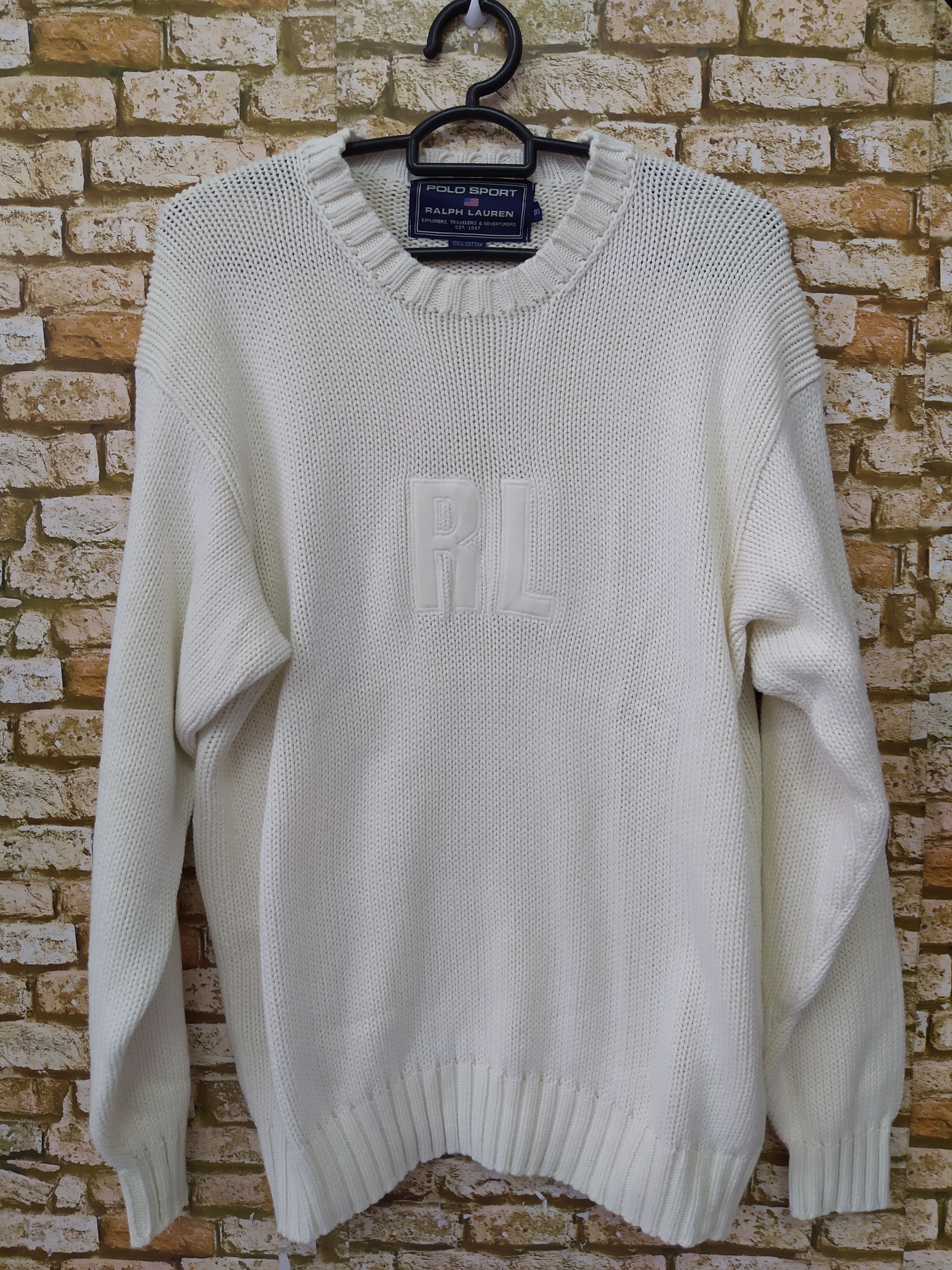 Polo Ralph Lauren × Vintage 90s POLO SPORTSMAN RALPH LAUREN KNITWEAR OFF WHITE (B706)) Size US L / EU 52-54 / 3 - 1 Thumbnail