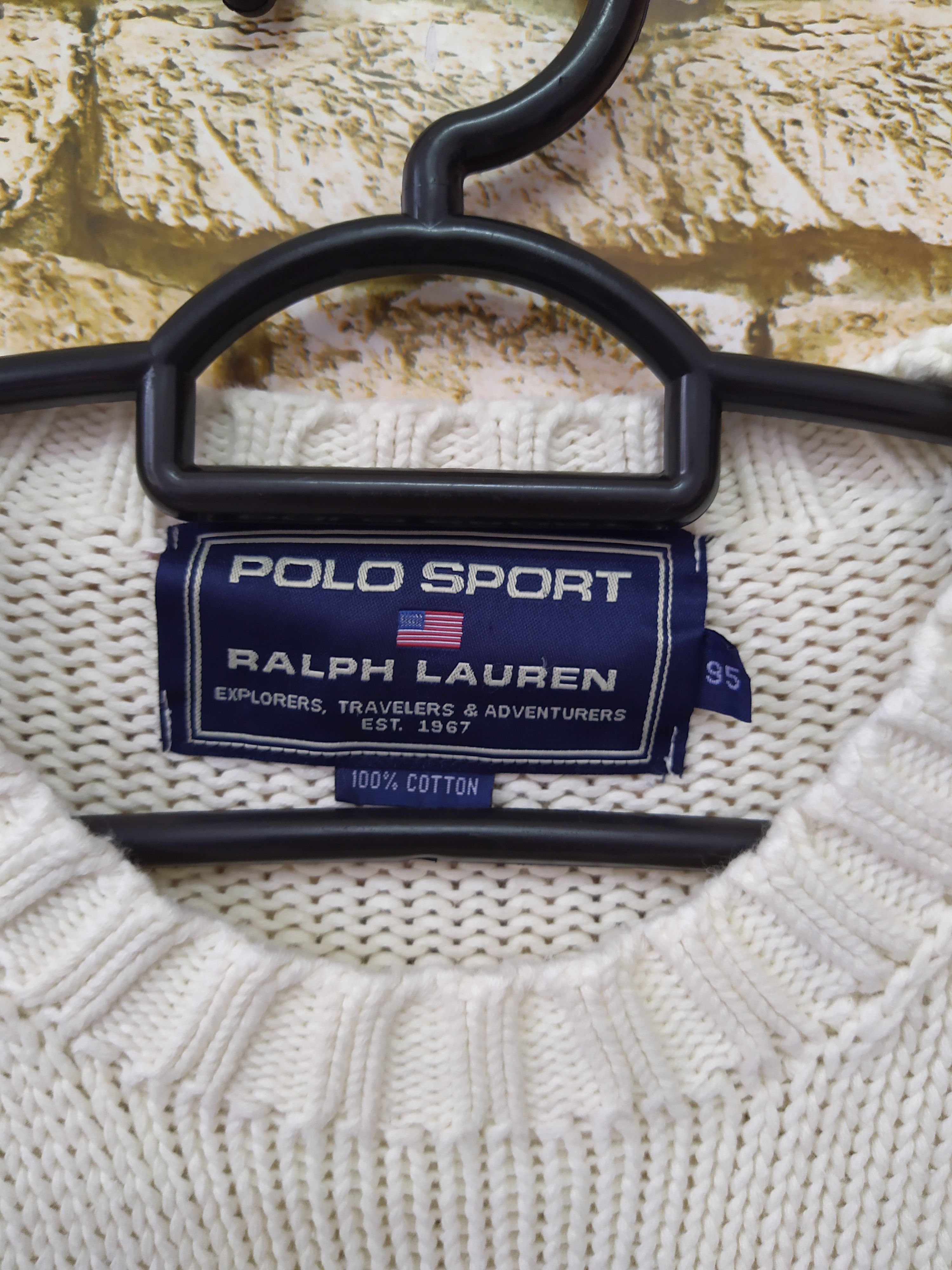 Polo Ralph Lauren × Vintage 90s POLO SPORTSMAN RALPH LAUREN KNITWEAR OFF WHITE (B706)) Size US L / EU 52-54 / 3 - 3 Thumbnail