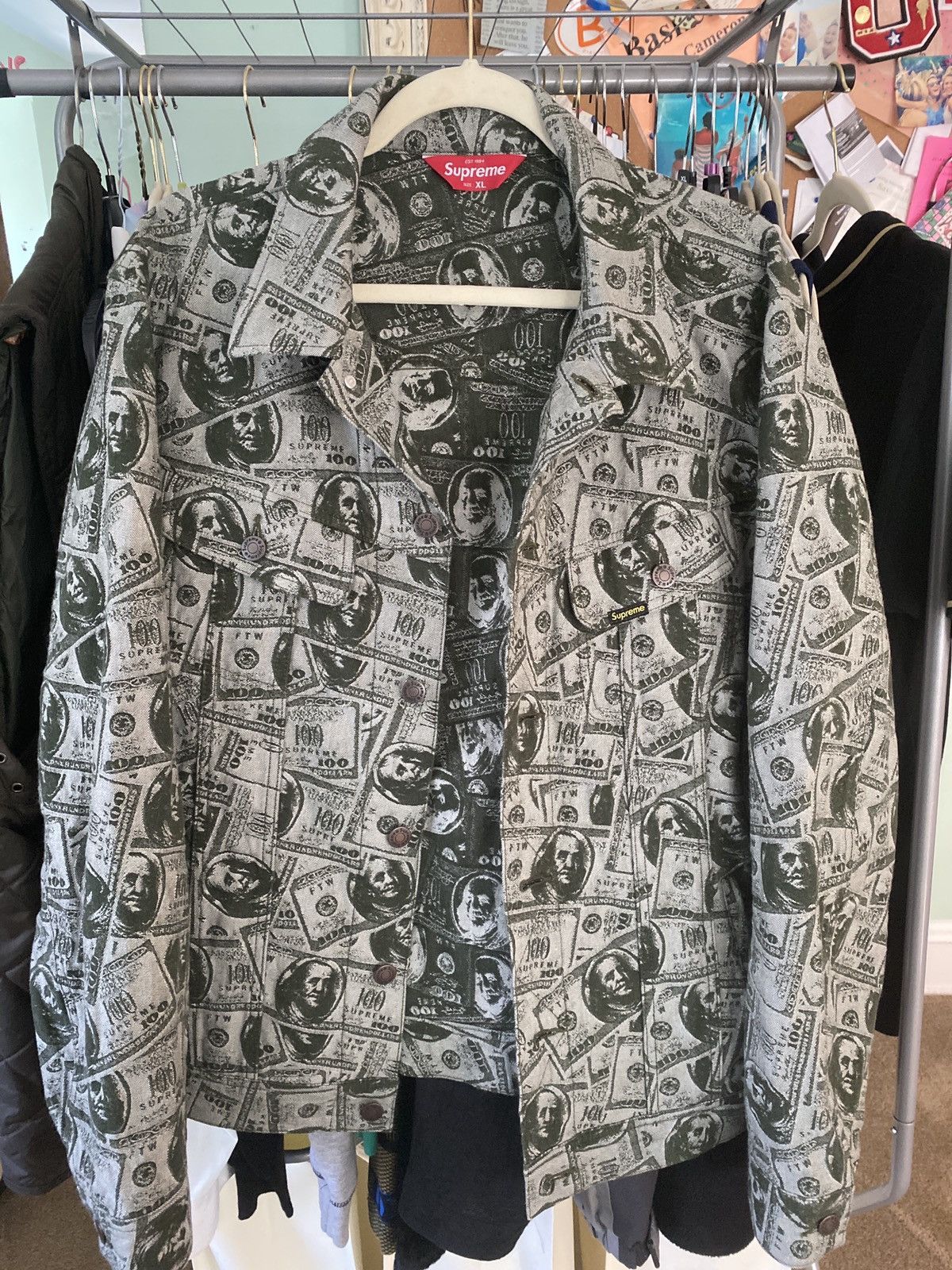 Supreme Supreme 100 Dollar Bill Trucker Jacket | Grailed