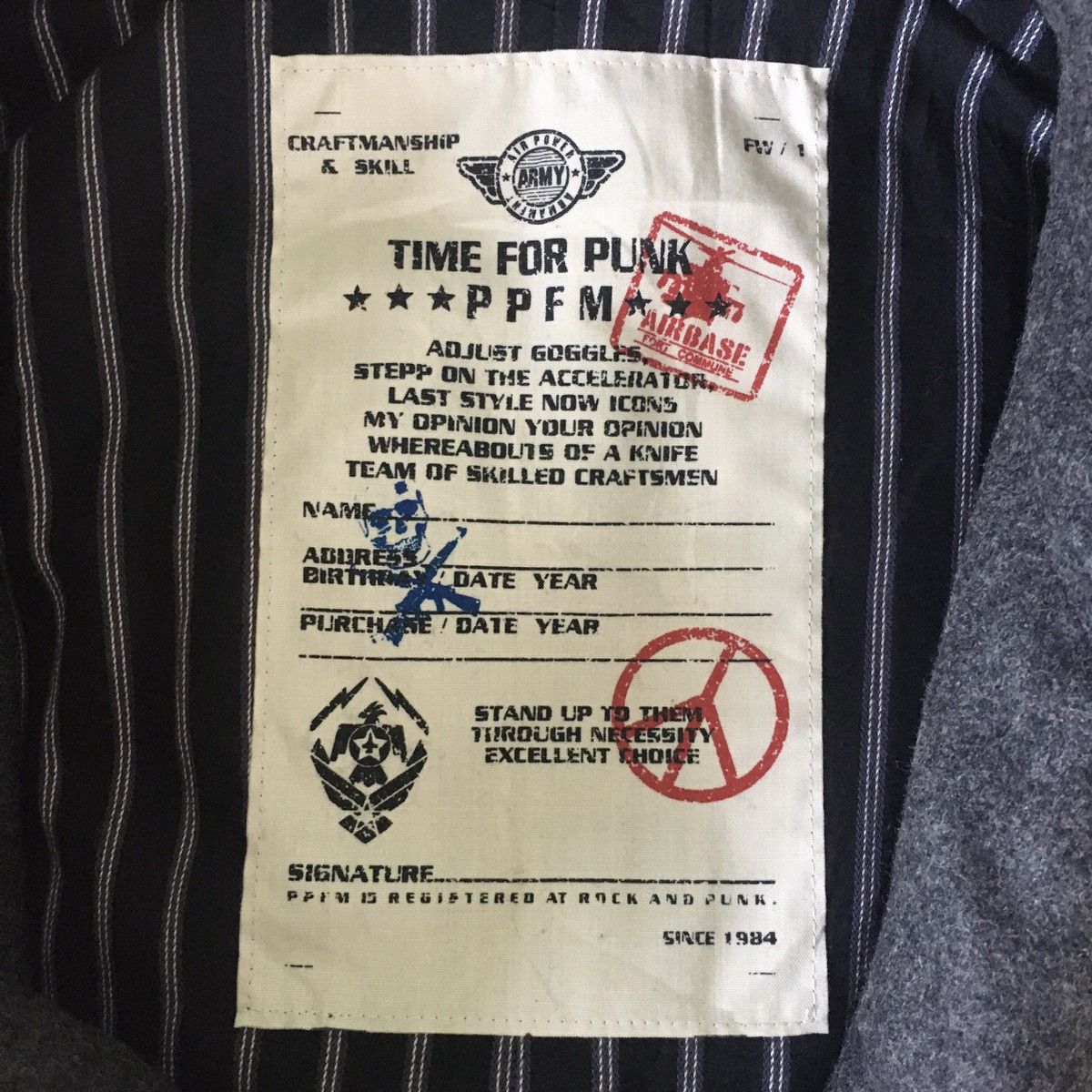 PPFM PPFM Air Base Army Punk Jacket Size US S / EU 44-46 / 1 - 5 Thumbnail