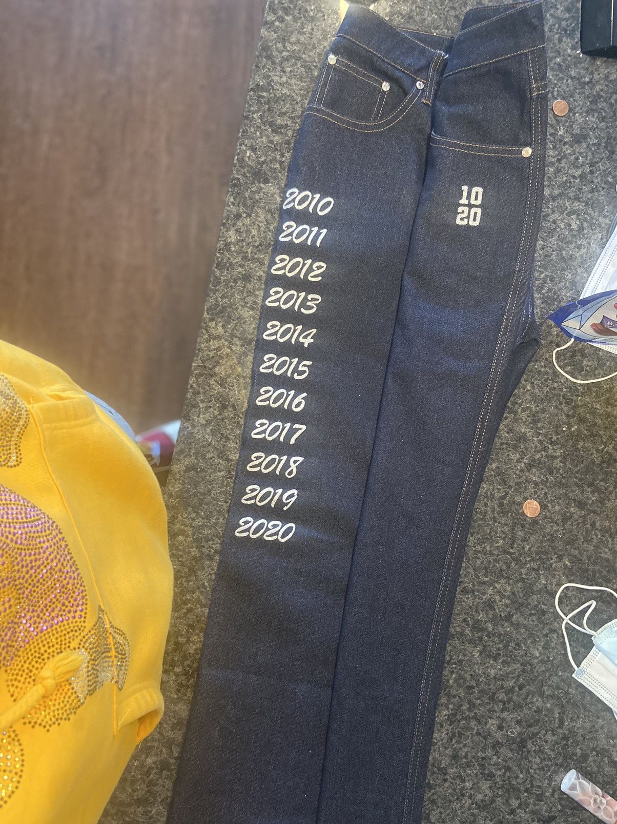image of Fuck The Population 10Th Anniversary Denim in Navy, Men's (Size 32)