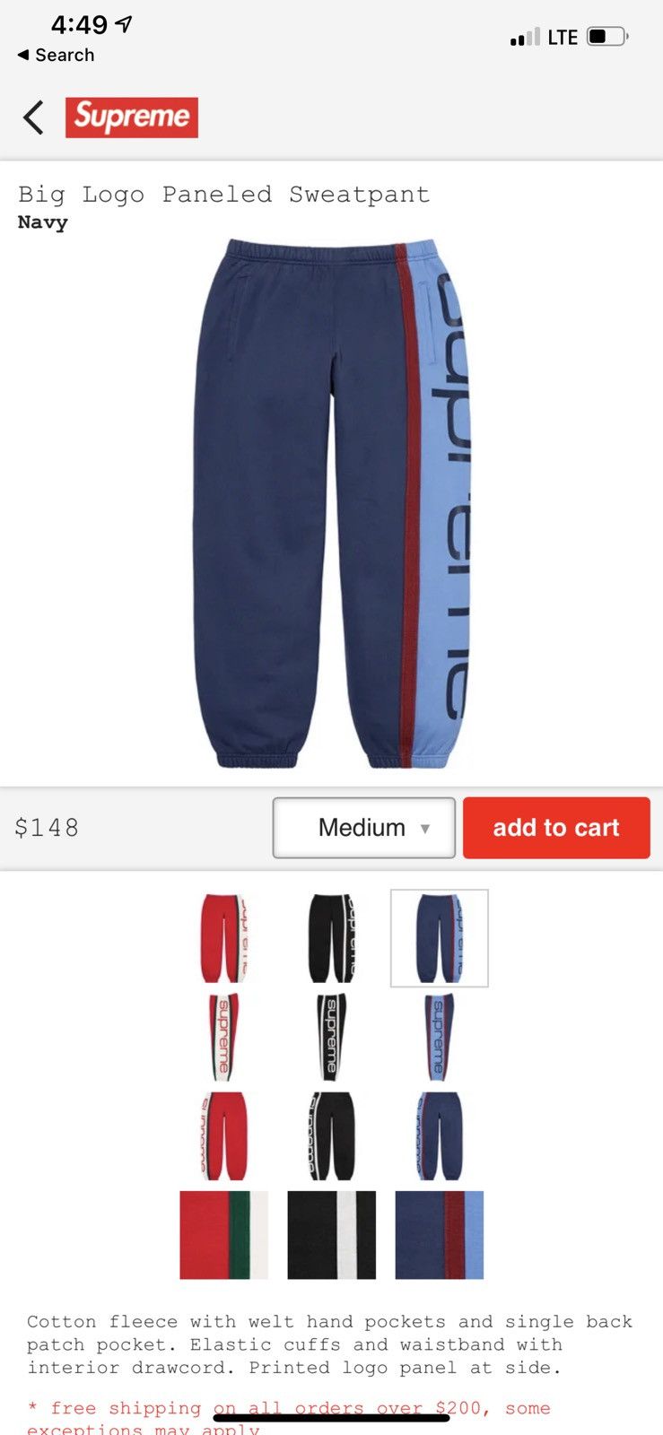 Supreme Supreme Big Logo Paneled Sweatpants | Grailed