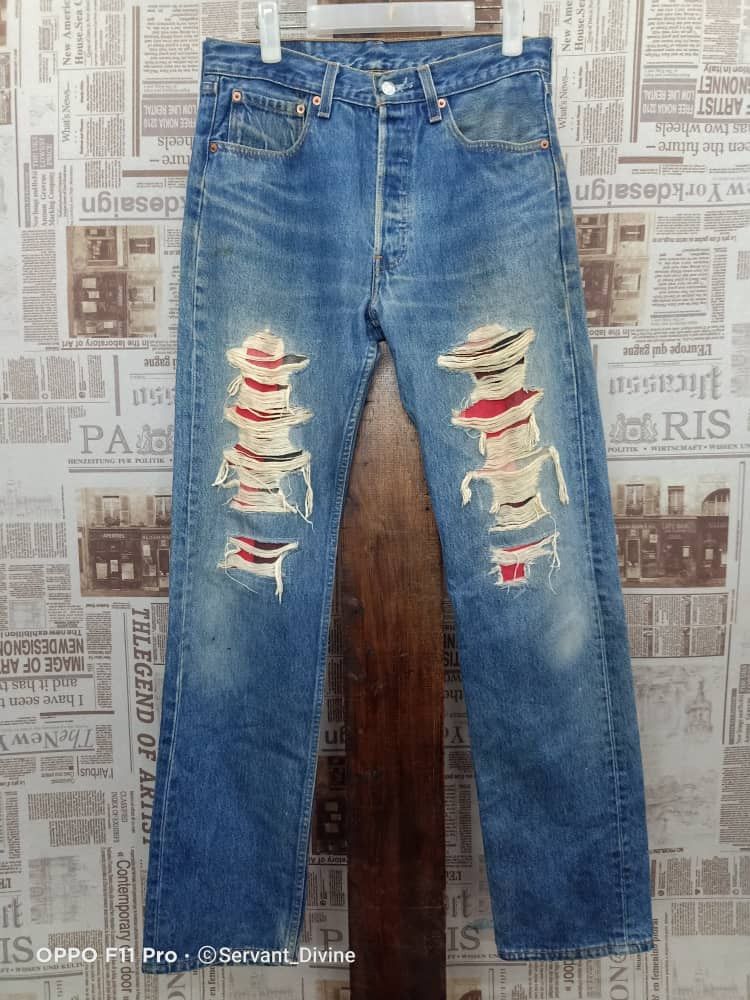 Vintage Levi's 501 Distressed Denim inspired Kurt Cobain