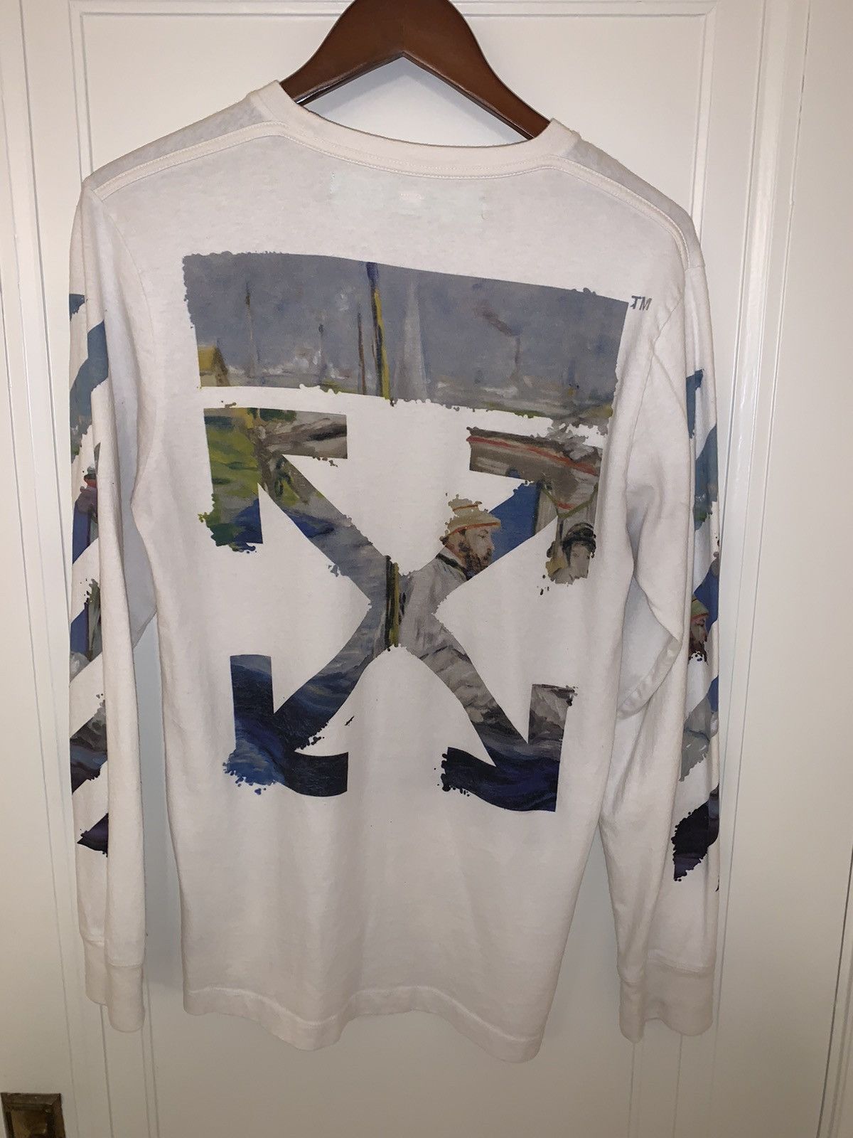 Off White OFF WHITE Diag Arrows Monet L S T Shirt White Multicolor Grailed