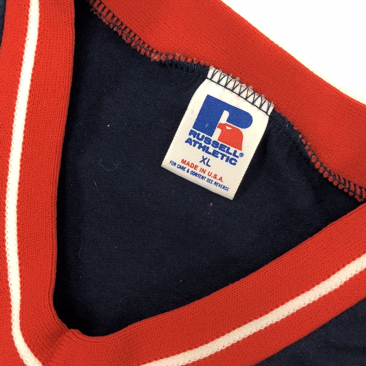 Russell Athletic 70's Vine Ingle Little League Baseball RINGER 50/50 Shirt Size US XL / EU 56 / 4 - 3 Thumbnail