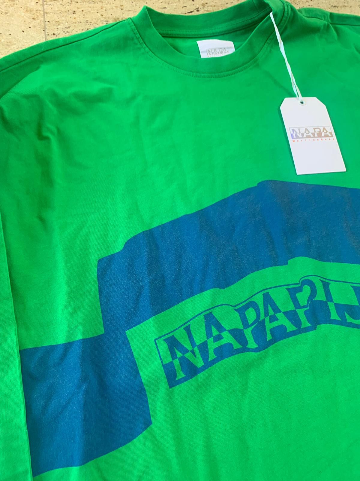 Napapijri Logo Tee, LS in Green & Blue Size US M / EU 48-50 / 2 - 6 Thumbnail