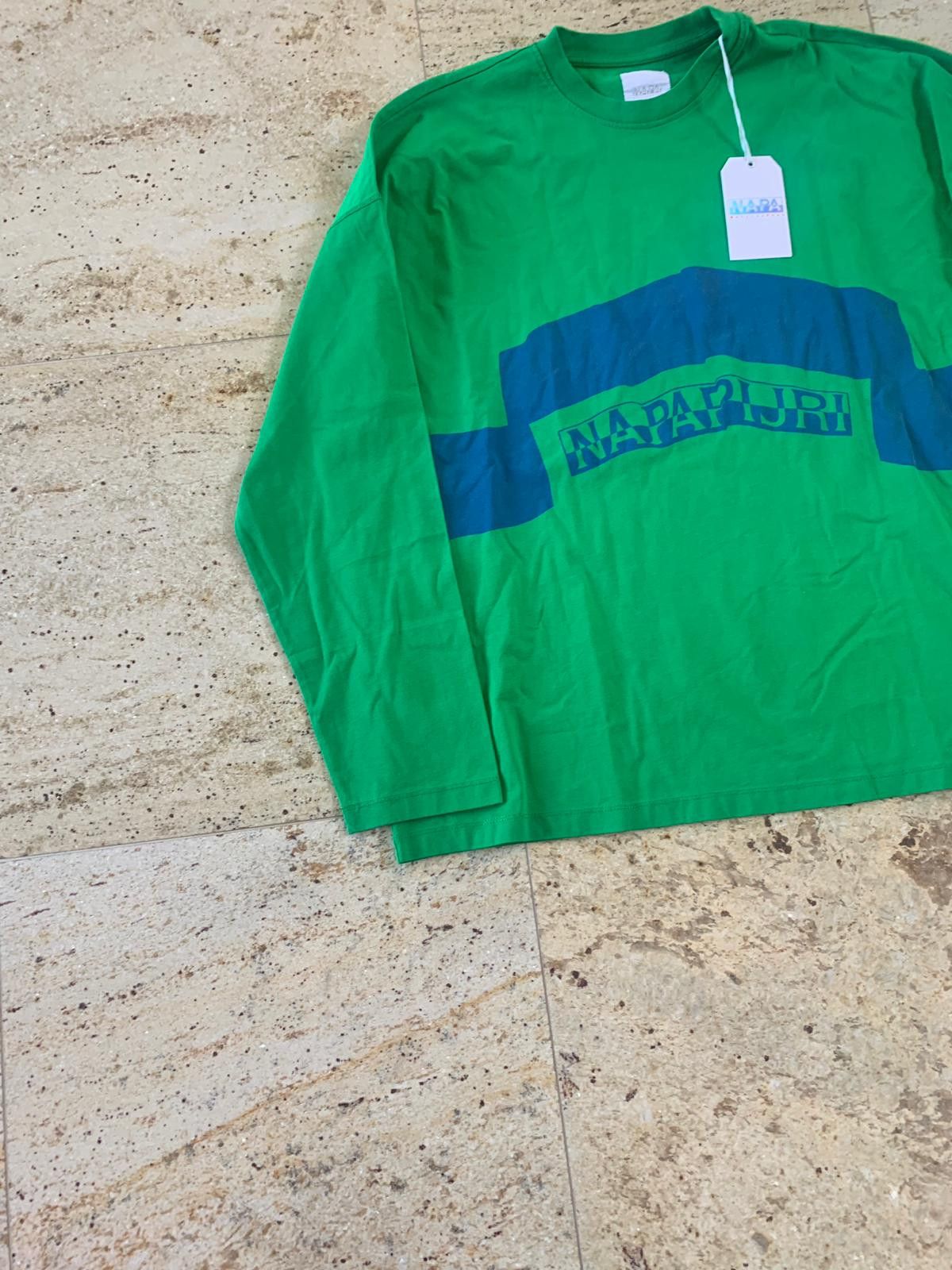Napapijri Logo Tee, LS in Green & Blue Size US M / EU 48-50 / 2 - 3 Thumbnail