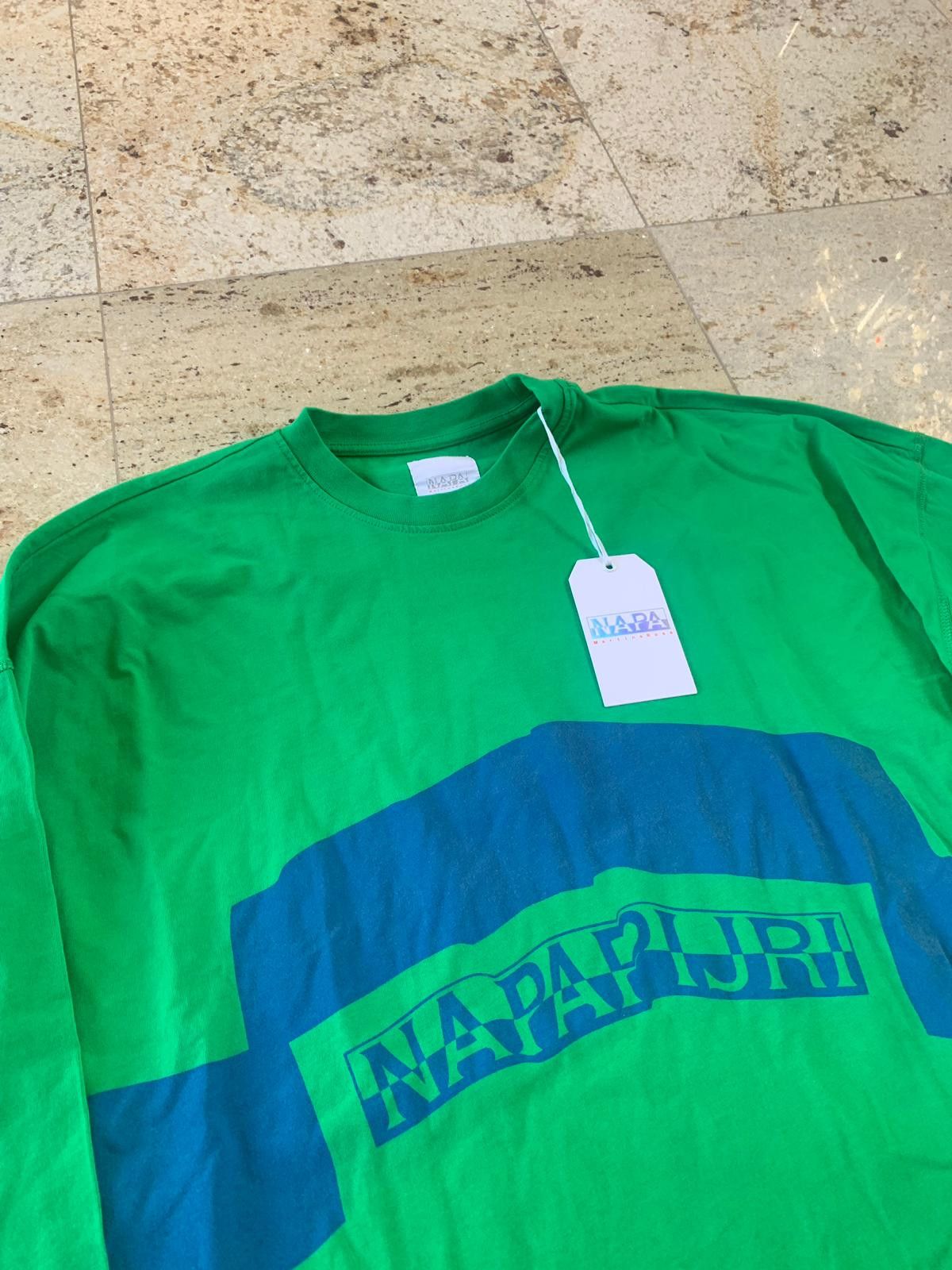 Napapijri Logo Tee, LS in Green & Blue Size US M / EU 48-50 / 2 - 5 Thumbnail