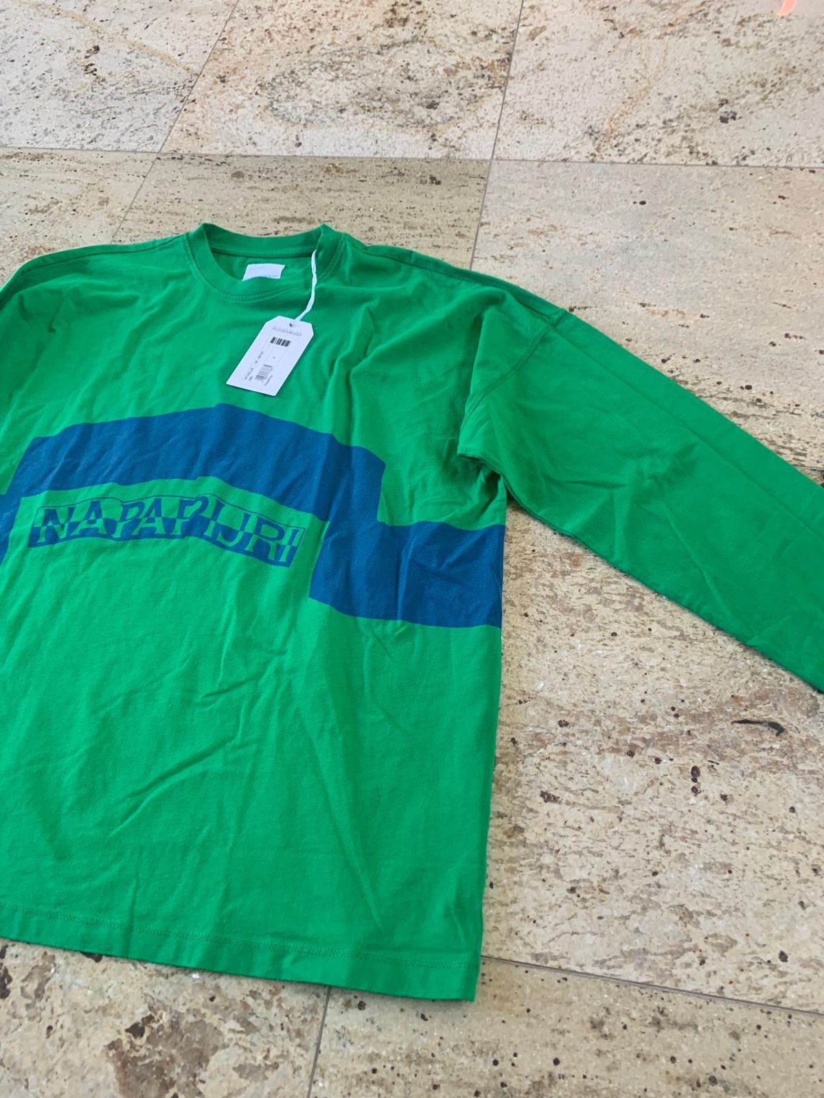 Napapijri Logo Tee, LS in Green & Blue Size US M / EU 48-50 / 2 - 15 Thumbnail