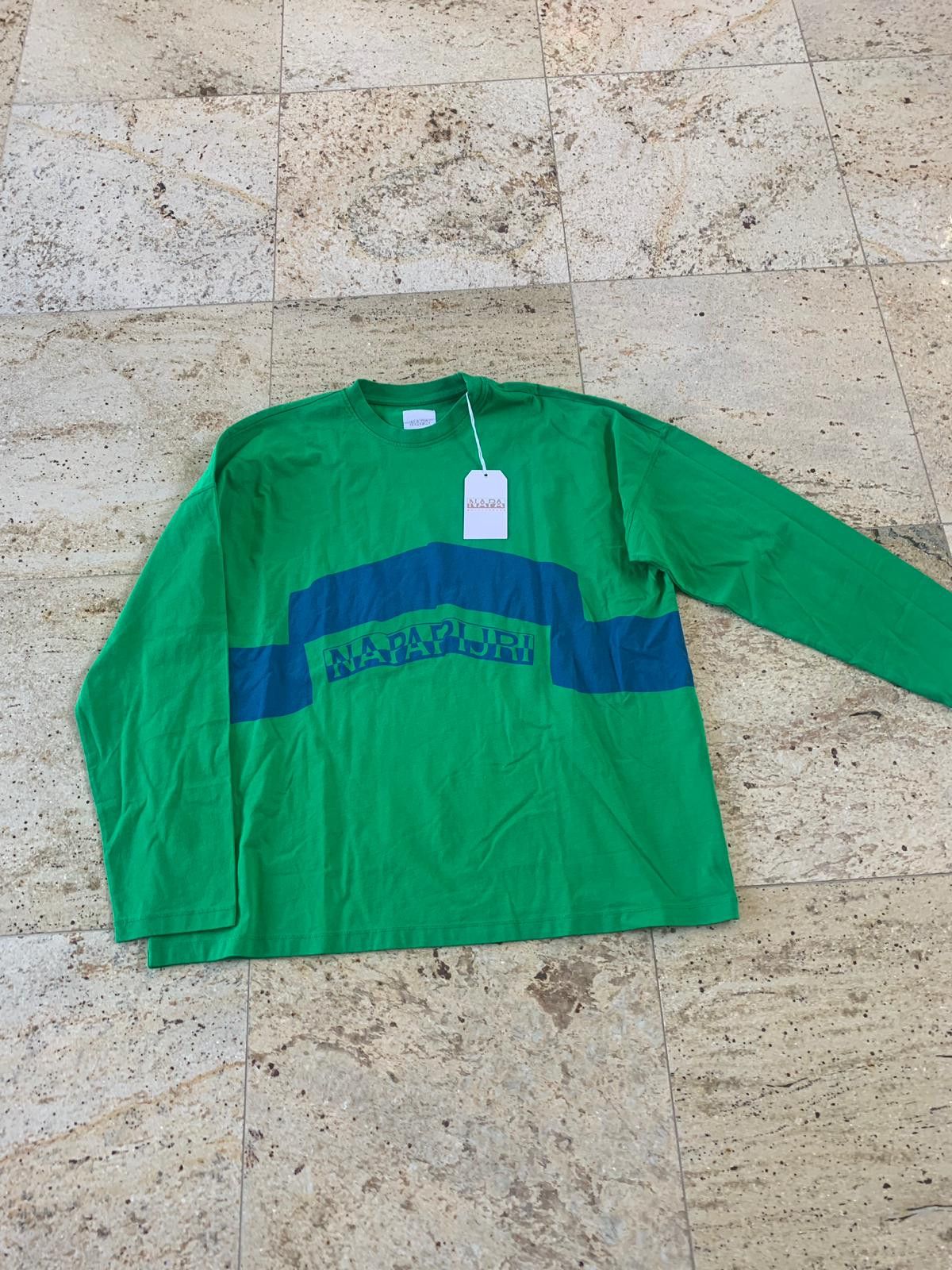 Napapijri Logo Tee, LS in Green & Blue Size US M / EU 48-50 / 2 - 2 Thumbnail