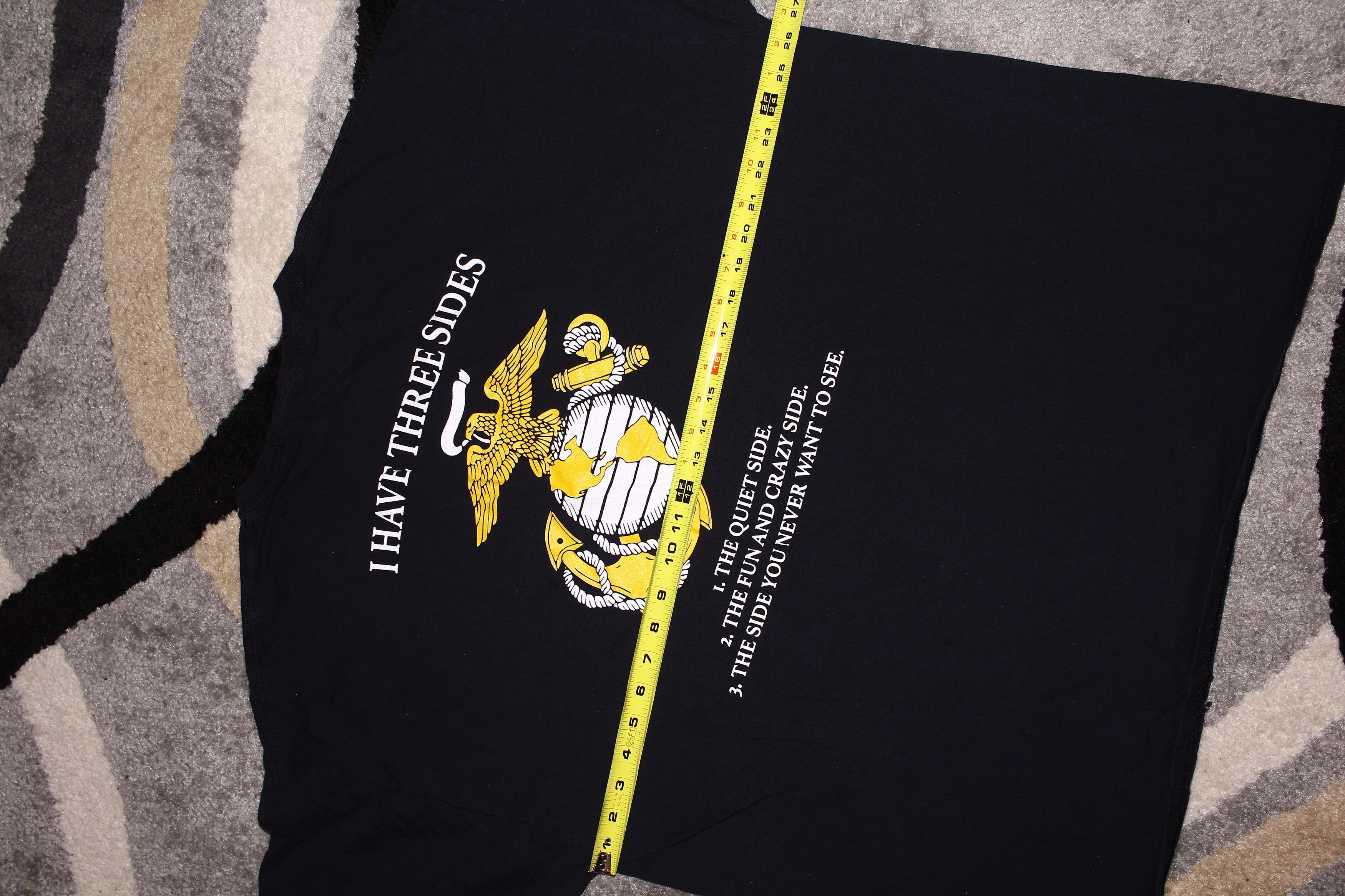 Vintage USMC "I Have Three Sides" Marine Corps T-Shirt Size US XL / EU 56 / 4 - 5 Thumbnail