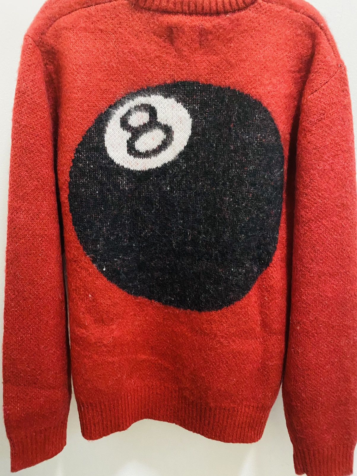 Stussy Stussy 8 Ball HVY Brushed Mohair Sweater Red XXL | Grailed