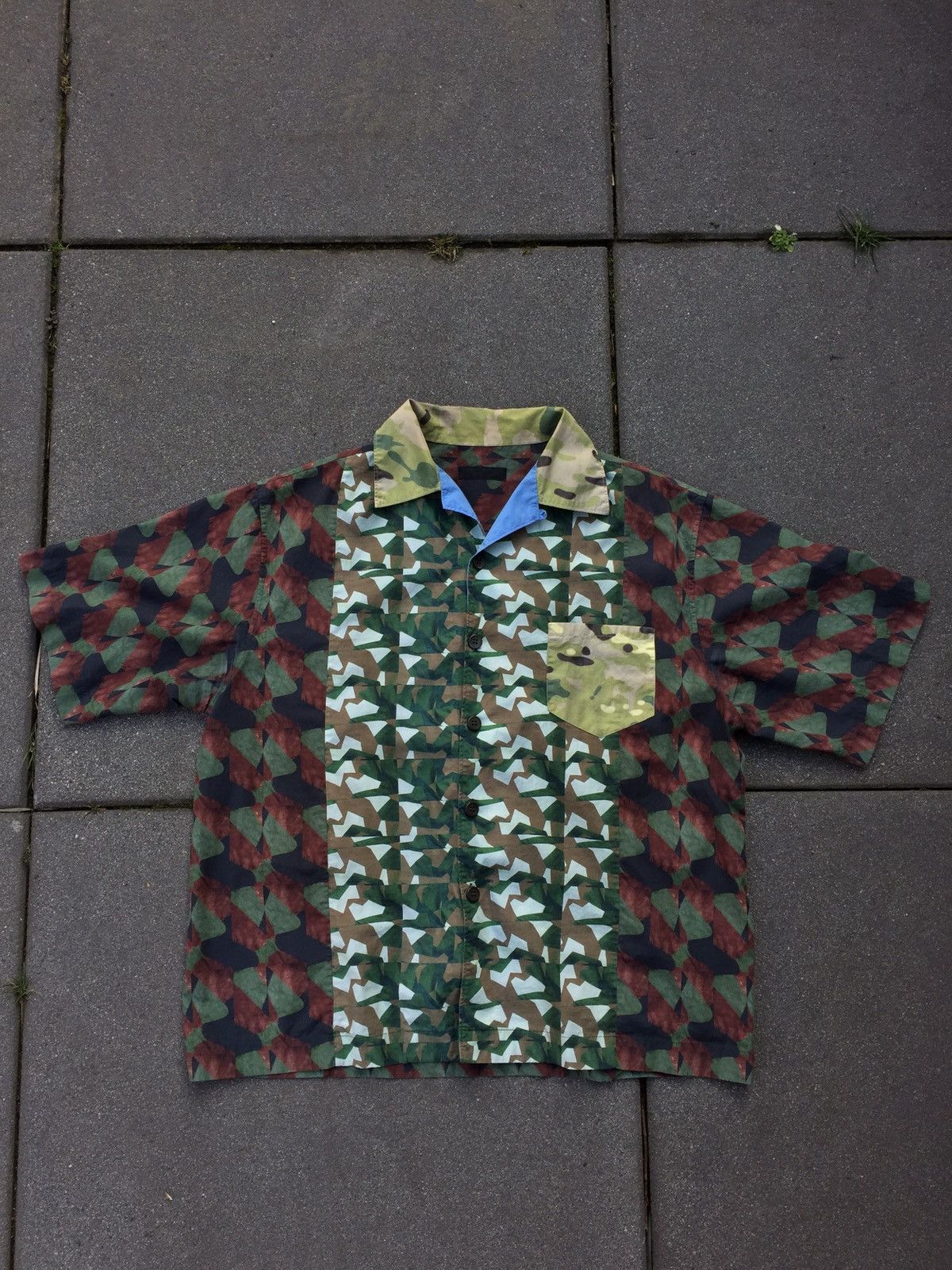 Prada Prada ss16 digital camo camp shirt / bowling shirt | Grailed