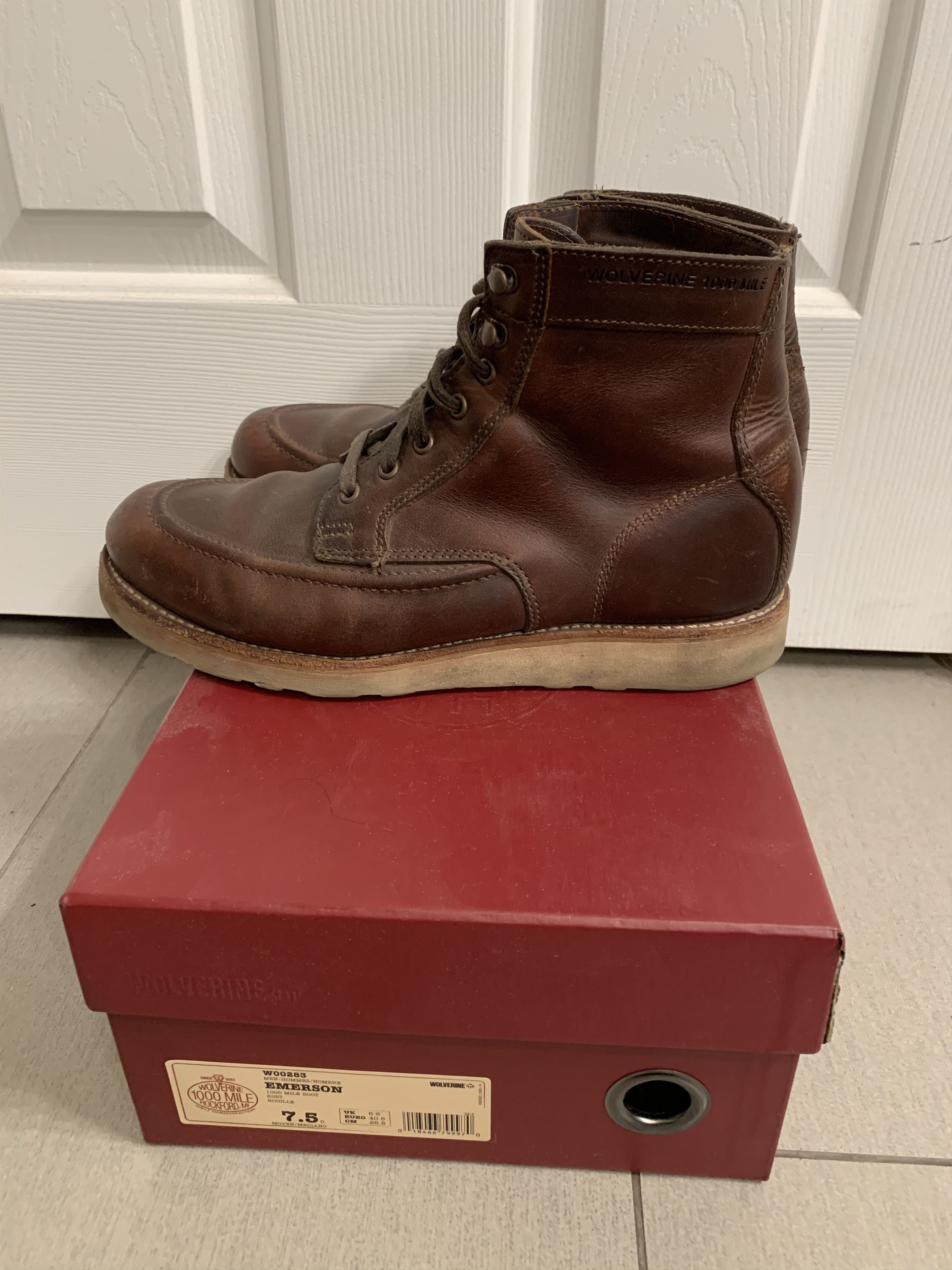 Wolverine 7.5 Filson X Wolverine Emerson 1000Mile Horween Moc Toe USA |  Grailed