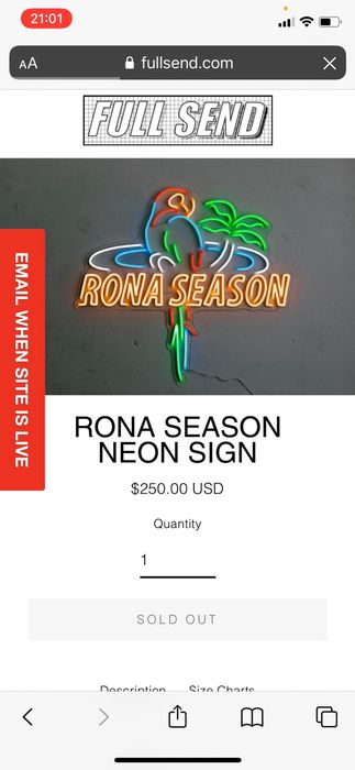 Full Send by Nelk Boys Rona season neon light full send Size ONE SIZE - 1 Preview