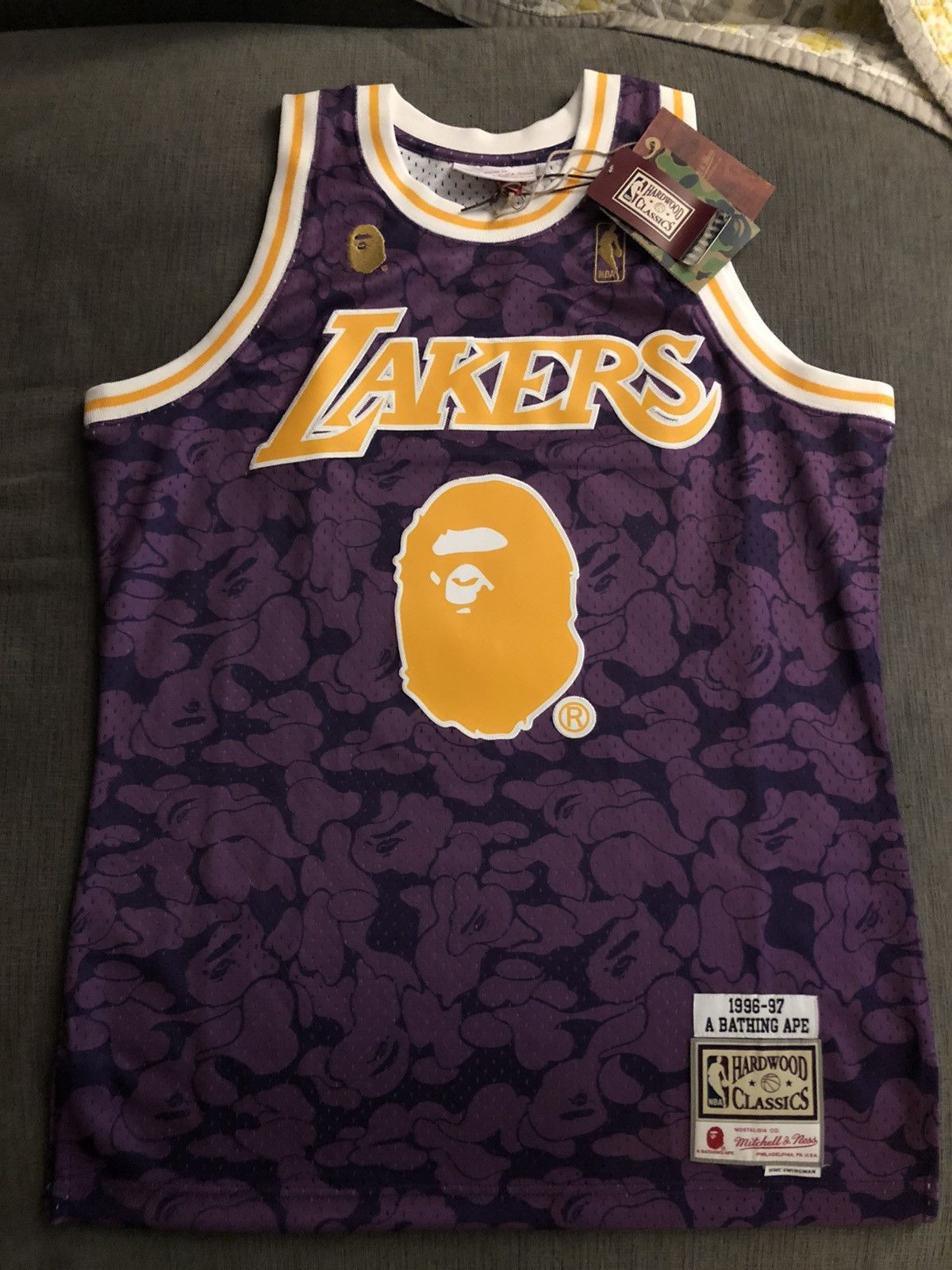 Bape x LAKERS NBA Mitchell and Ness Jersey  Mitchell and ness jerseys, Bape,  Mitchell & ness