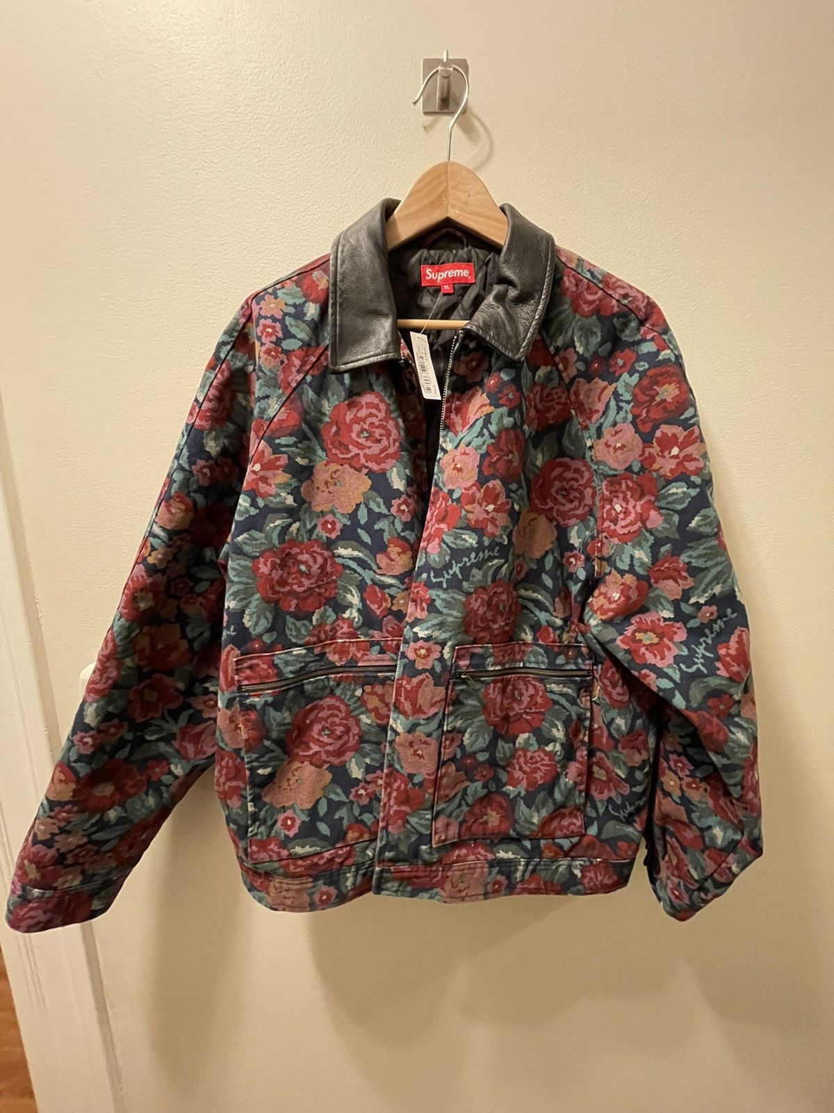 Supreme Supreme digi floral leather collar work jacket XL | Grailed