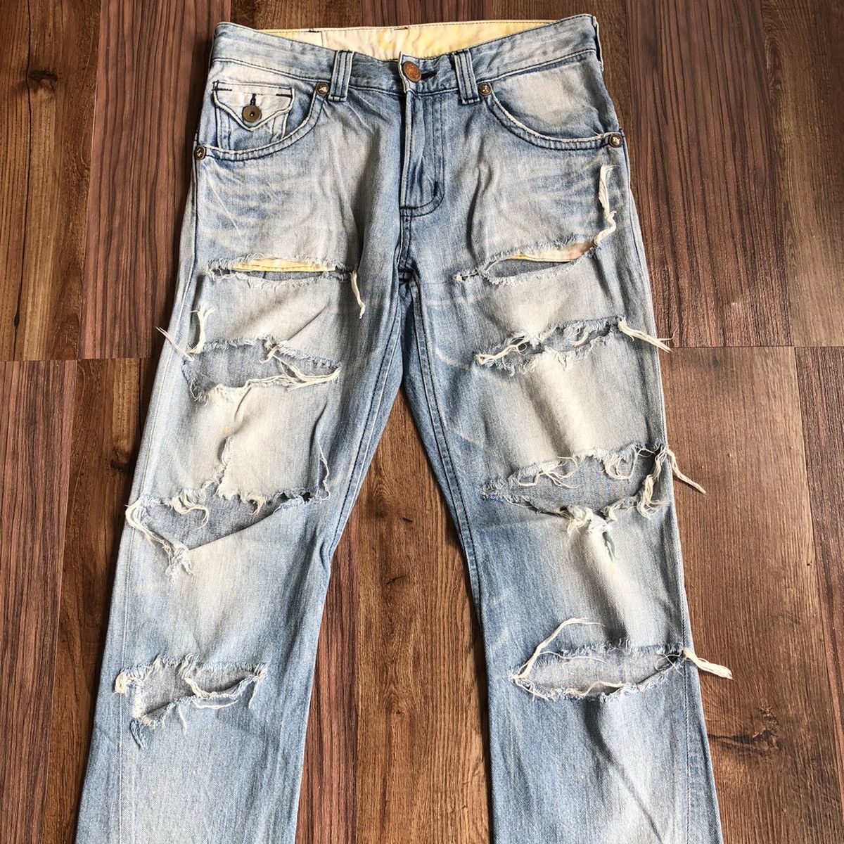 Edwin × Japanese Brand Edwin Distressed Denim Jeans Size US 34 / EU 50 - 2 Thumbnail