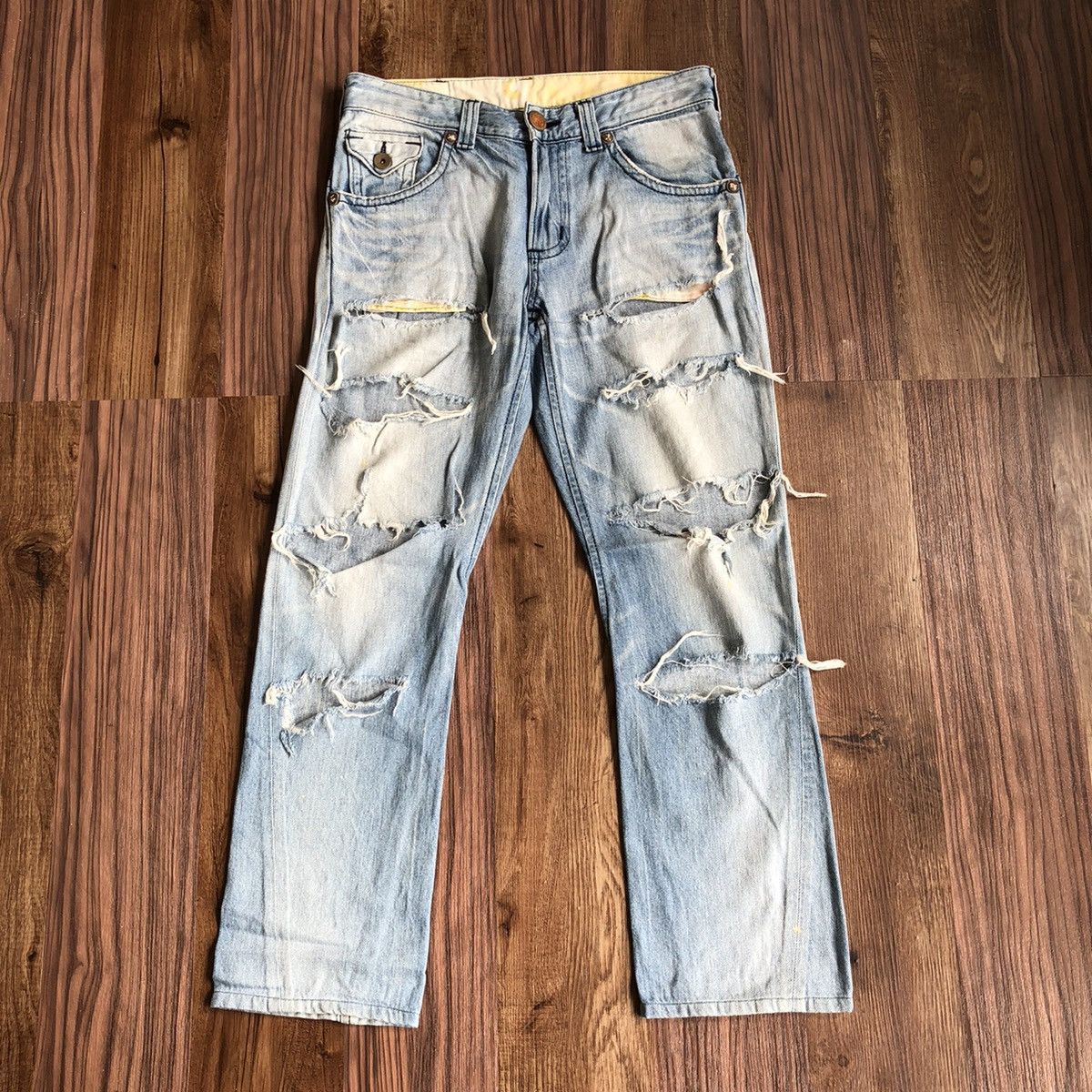 Edwin × Japanese Brand Edwin Distressed Denim Jeans Size US 34 / EU 50 - 10 Thumbnail