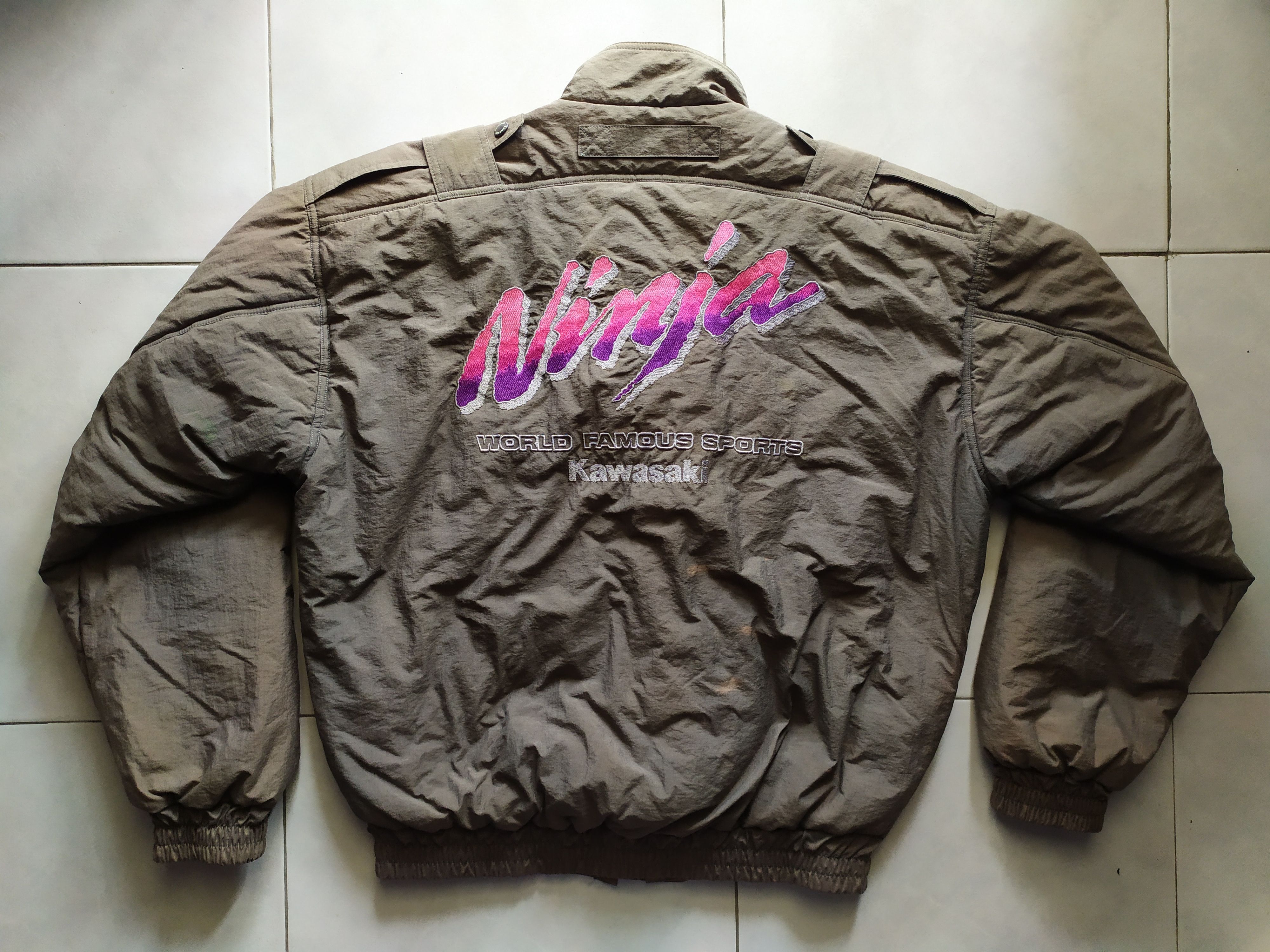 BOMBERページ Vintage 90's Kawasaki Ninja bomber jacket ZXR ZZR ZX TRIPLE H1 H2