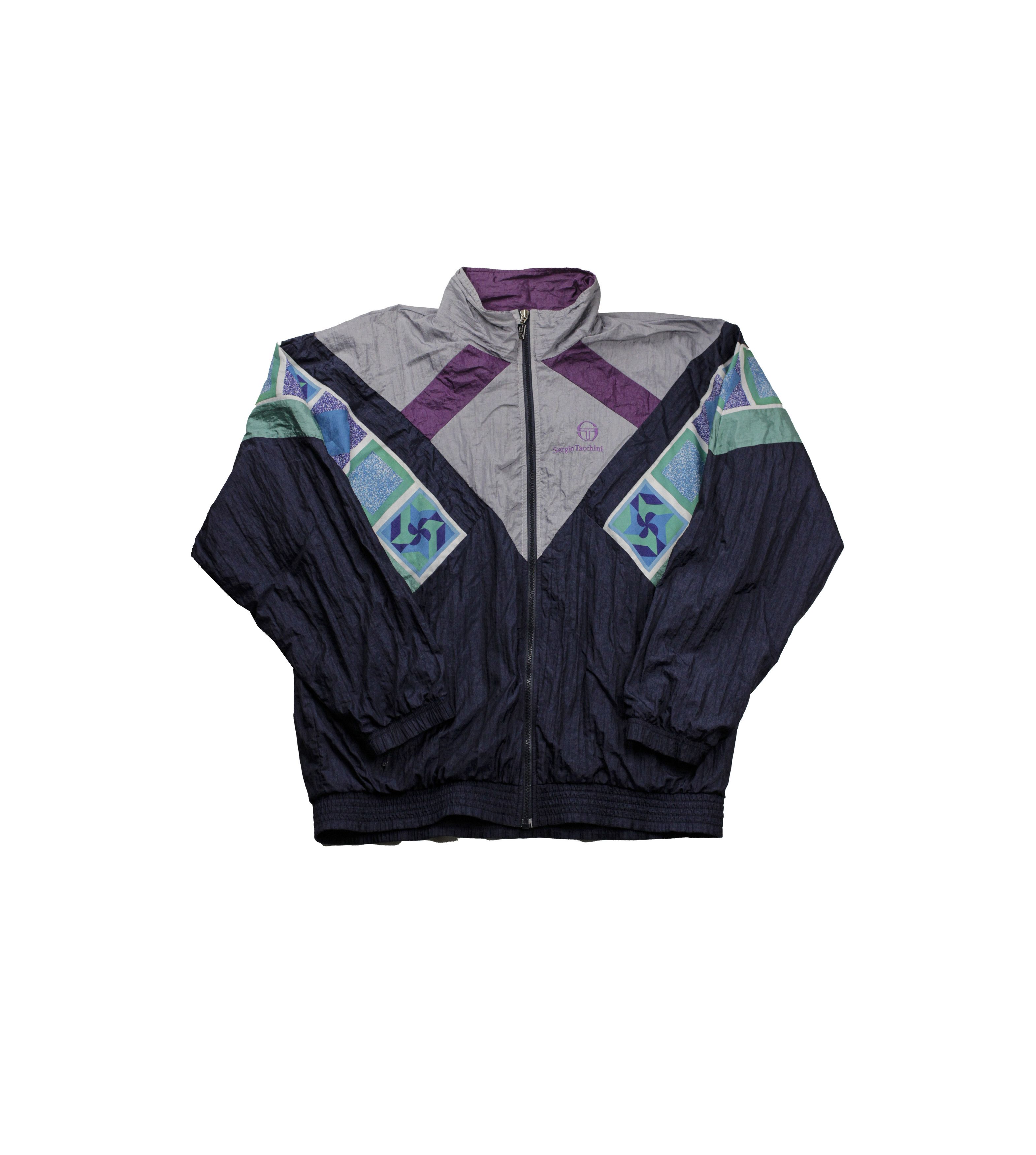 Sergio Tacchini Tracksuit Jacket Nylon Large Vintage