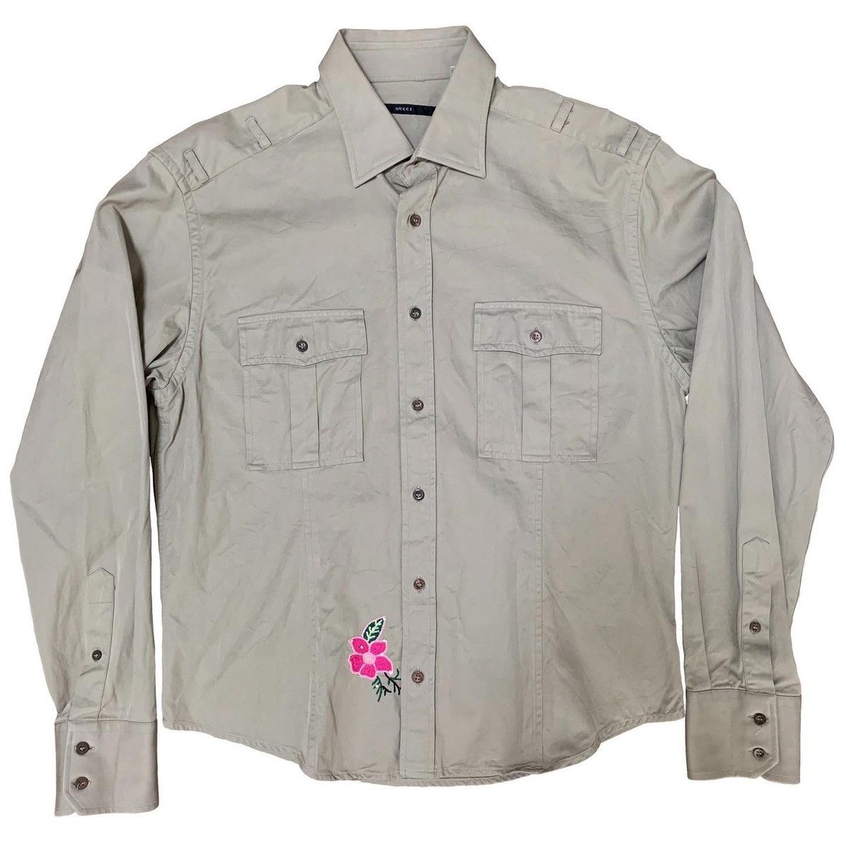 Gucci Gucci Tom Ford 1999 Swarovski Crystals Embroidered Shirts 