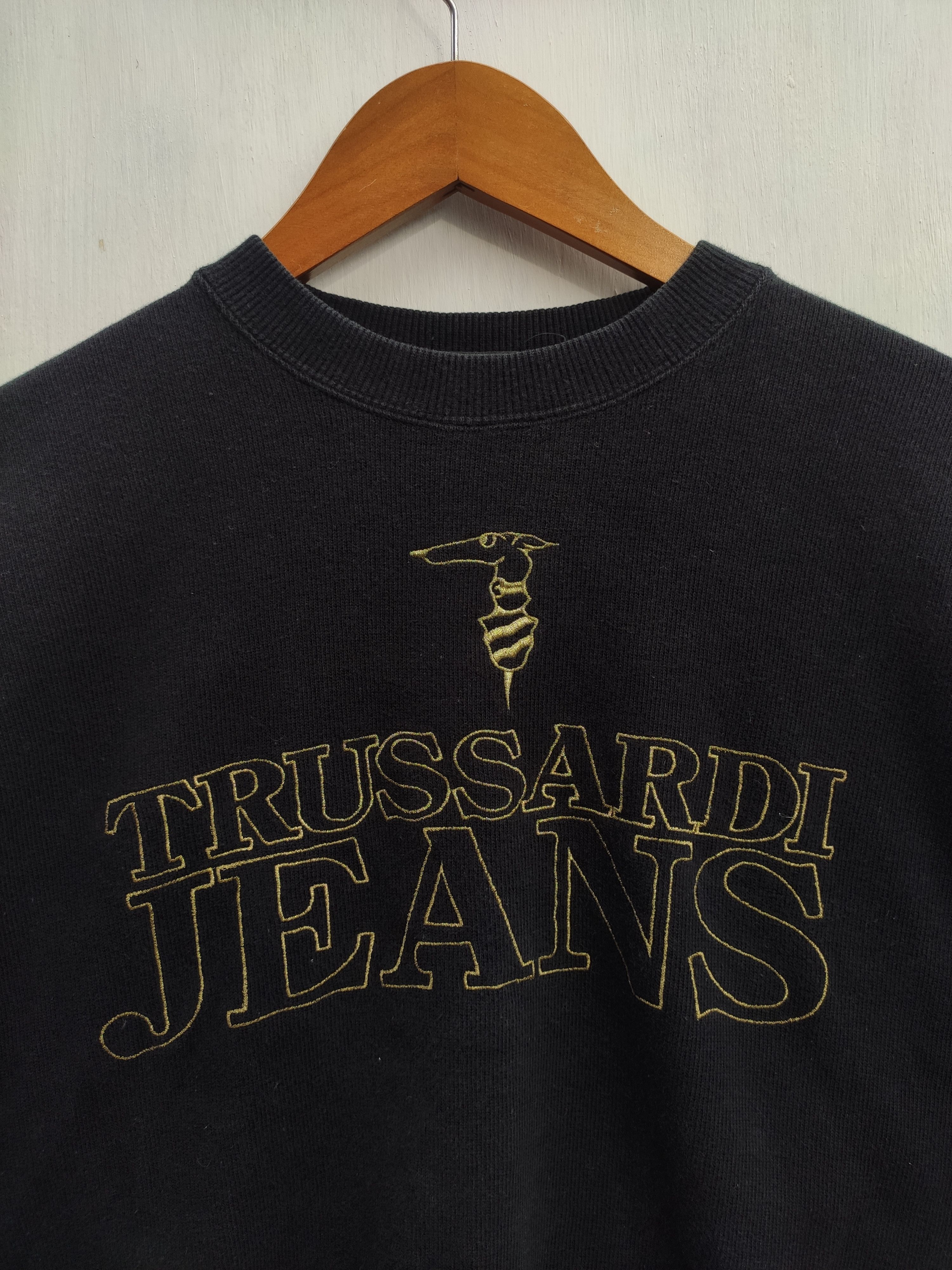 Trussardi Vintage TRUSSARDI sweatshirt big logo spell out Size US M / EU 48-50 / 2 - 2 Thumbnail