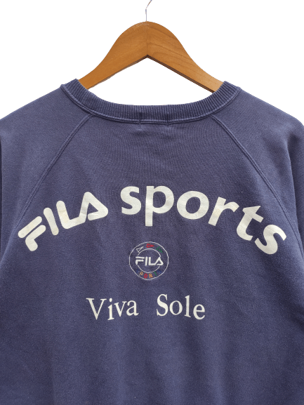 Fila 🔥 Vintage FILA Viva Sole sweatshirt big Logo spell out Size US M / EU 48-50 / 2 - 2 Thumbnail