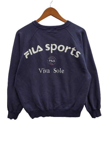 Fila 🔥 Vintage FILA Viva Sole sweatshirt big Logo spell out Size US M / EU 48-50 / 2 - 1 Thumbnail