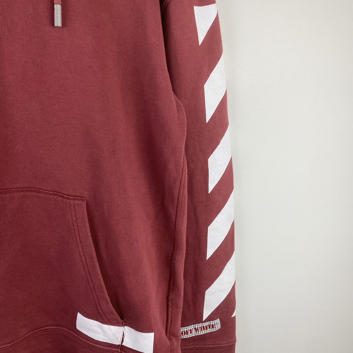 Off-White Off-White Burgundy Arrows Printed Hoodie Size US XXS / EU 40 - 3 Thumbnail